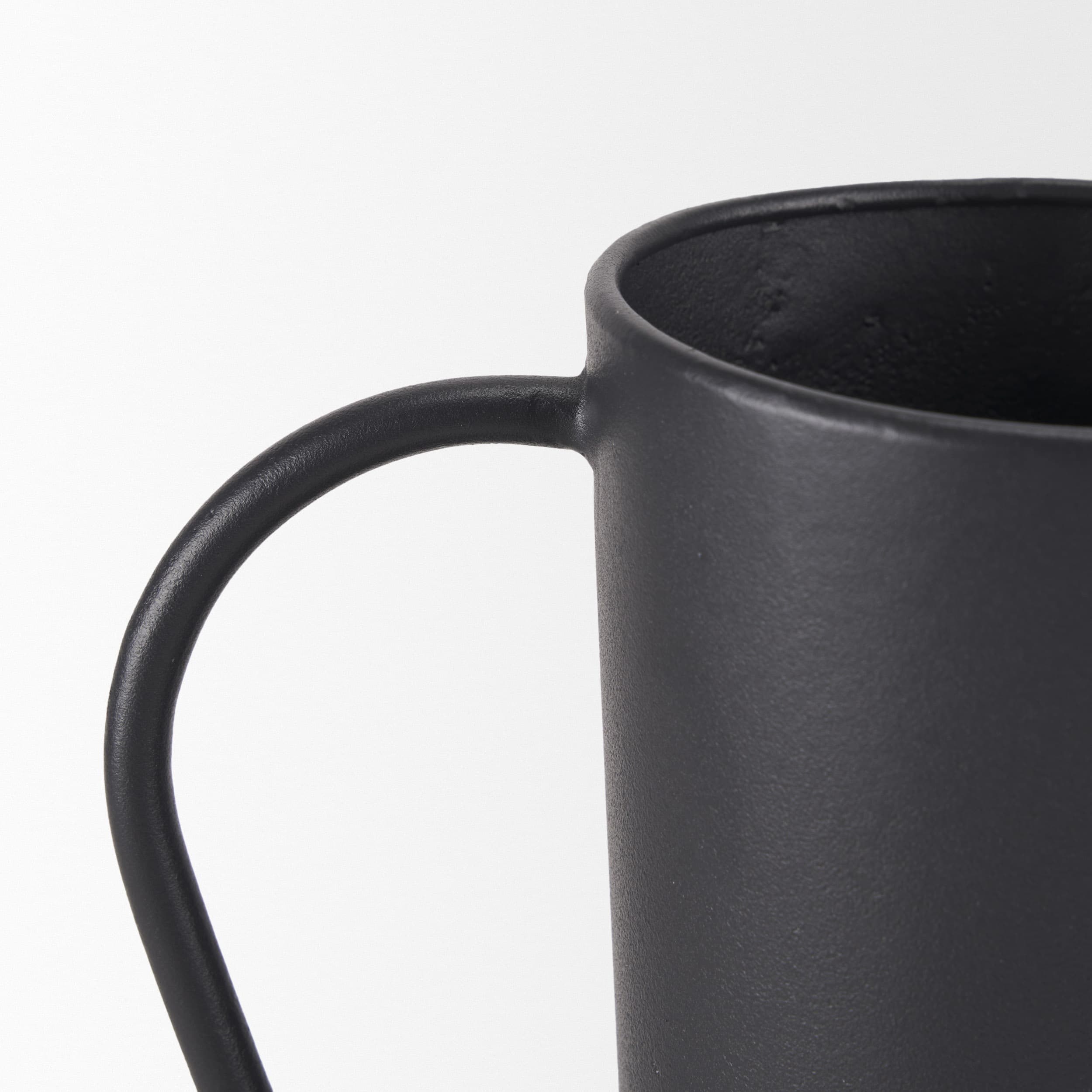 Tasya Large Matte Black w/ Handles Metal Vase — product photograph