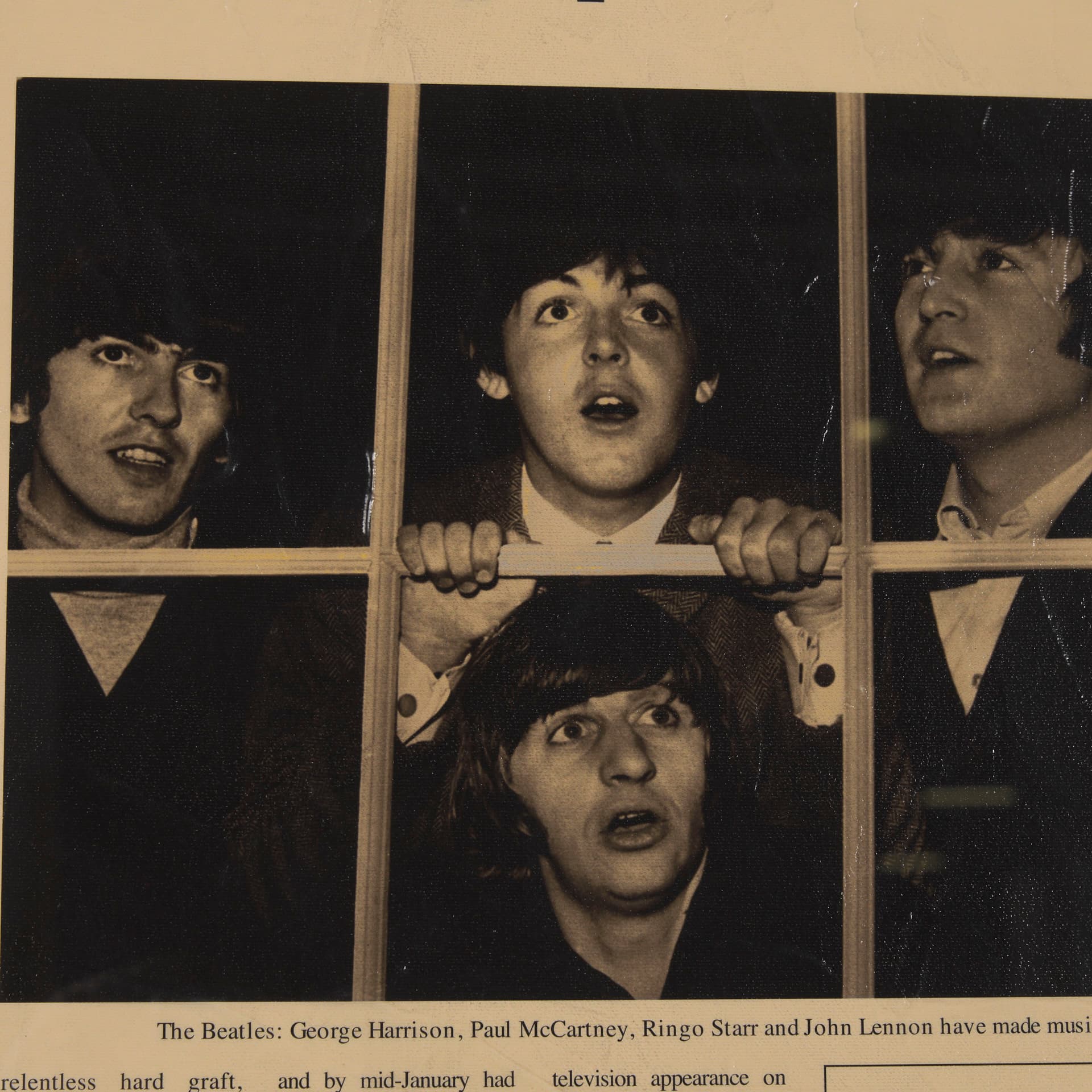 Beatlemania! by The Vintage Collection a Hand Embellished Framed Art Print Matted under Glass — product photograph