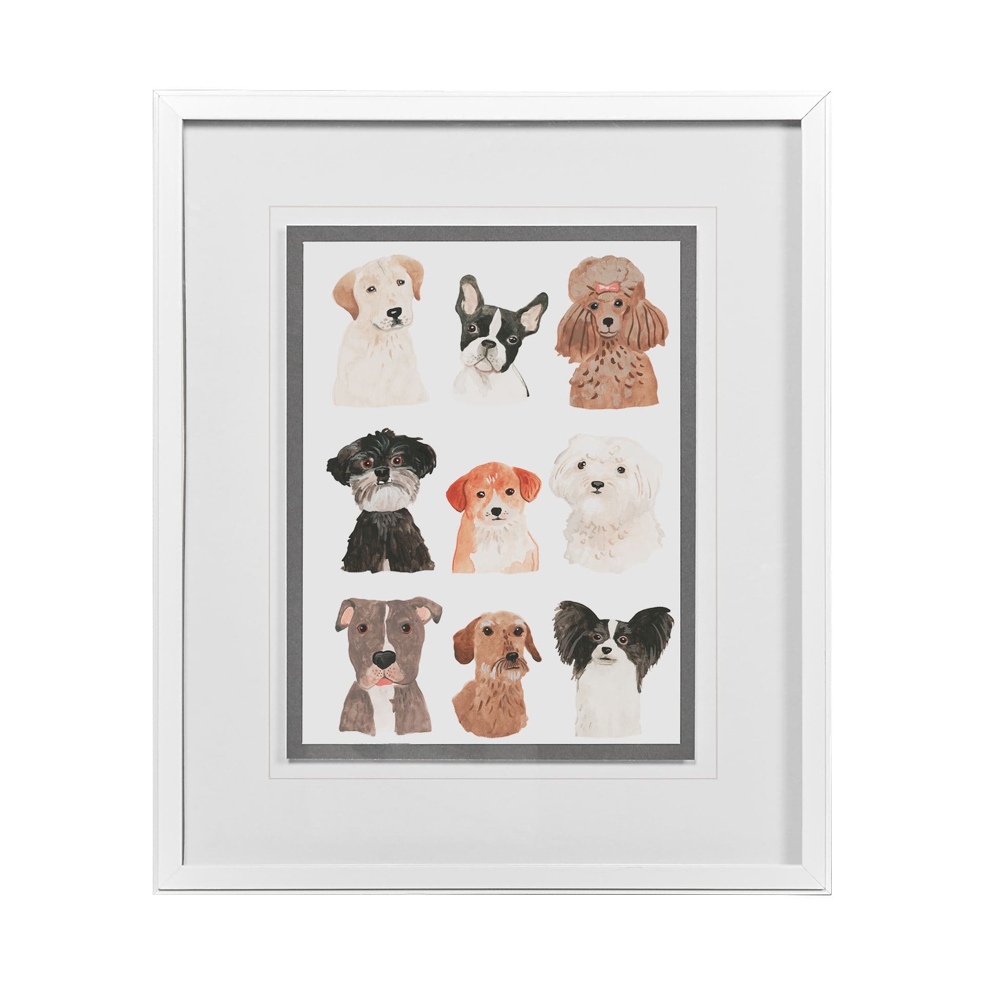 Doggos & Puppers II by June Erica Vess a Framed Art Print Matted under Glass — product photograph