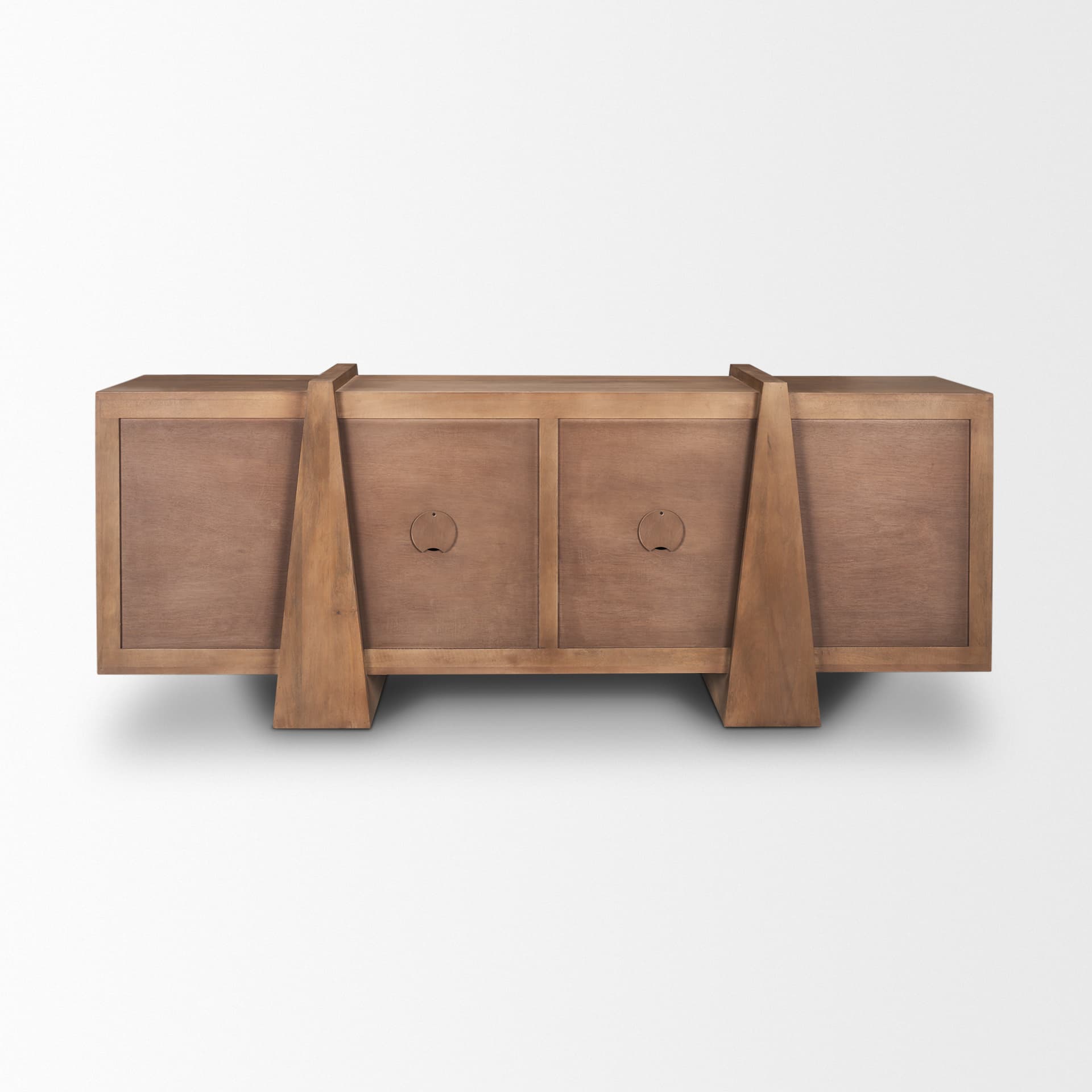 Eula Medium Brown Wood 4-Door Sideboard — product photograph