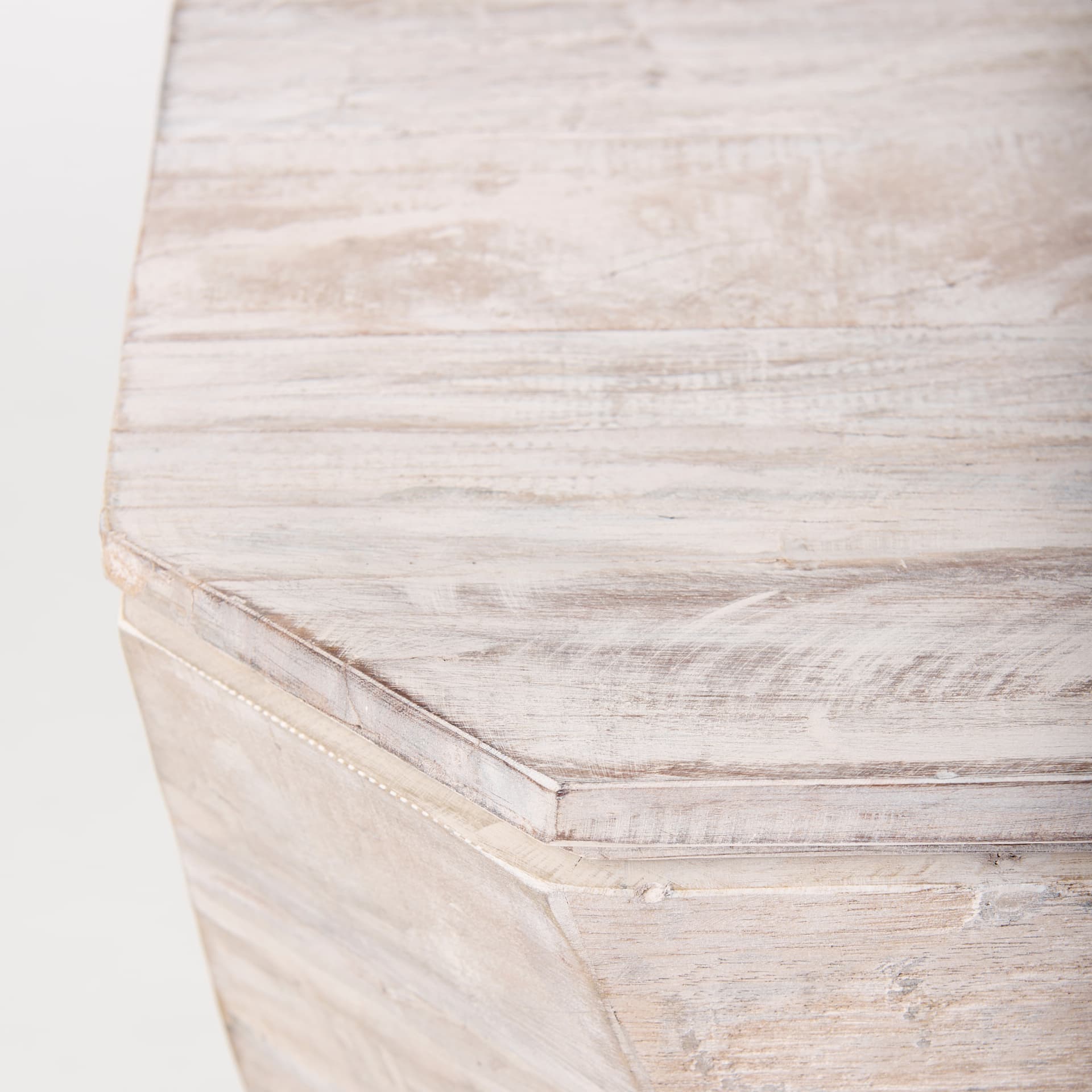 Esagono Octagonal Reclaimed Wood End/Side Table w/ Storage — product photograph