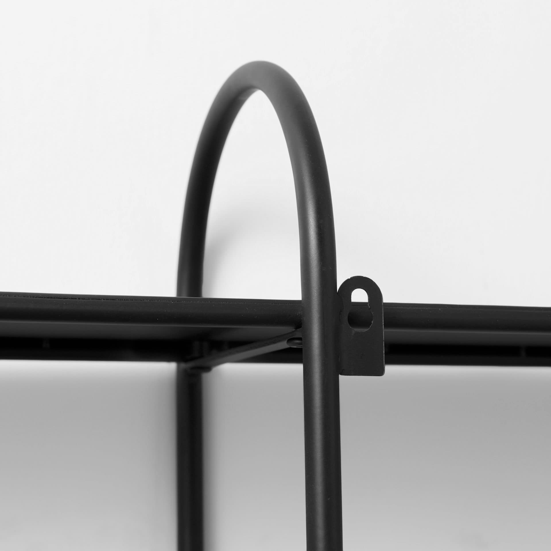 Decimus 36.6L x 8.7W x 45.7H Black Metal Wall Mounted 3 Tiered Shelf — product photograph