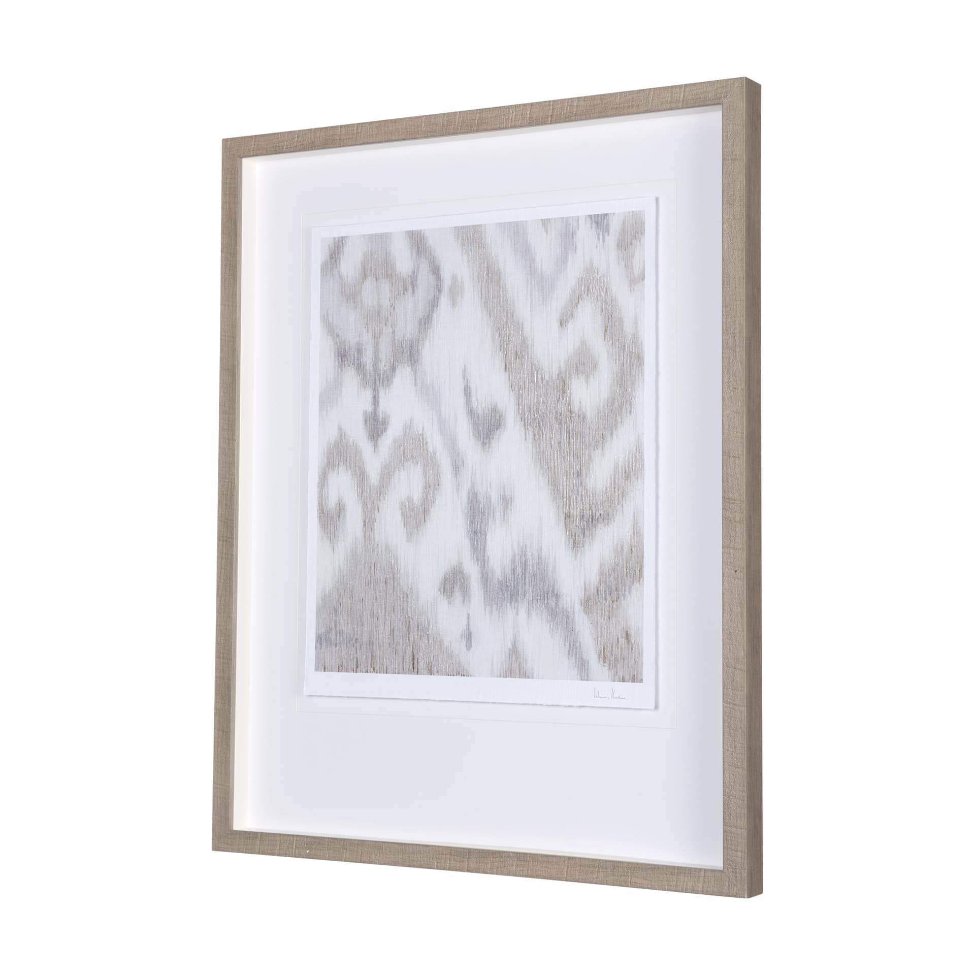 Ikat Patterns IV by Silvia Krause a Hand Embellished Textured Framed Art Print Matted under Glass — product photograph