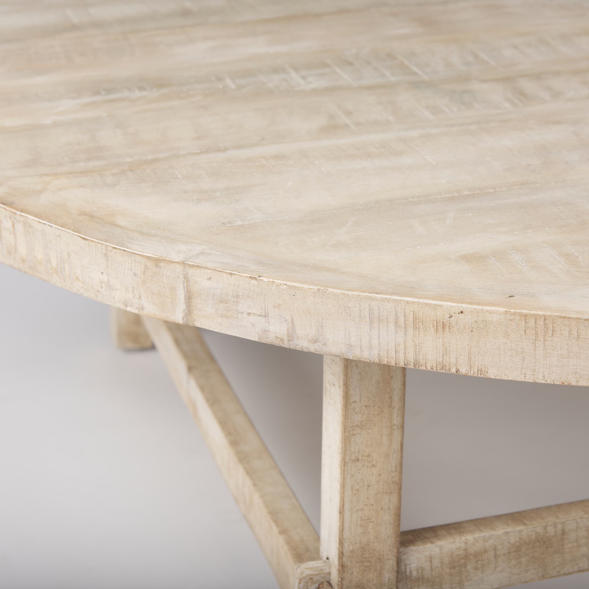 Rosie 48.0L x 48.0W x 16.0H Round Blonde Wood Coffee Table — product photograph