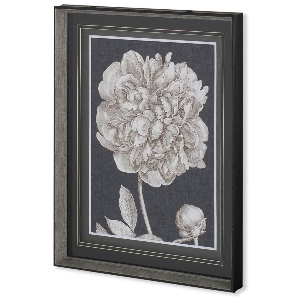 Dramatic Peony I by Vision Studio a Hand Embellished Textured Framed Art Print Matted under Glass — product photograph
