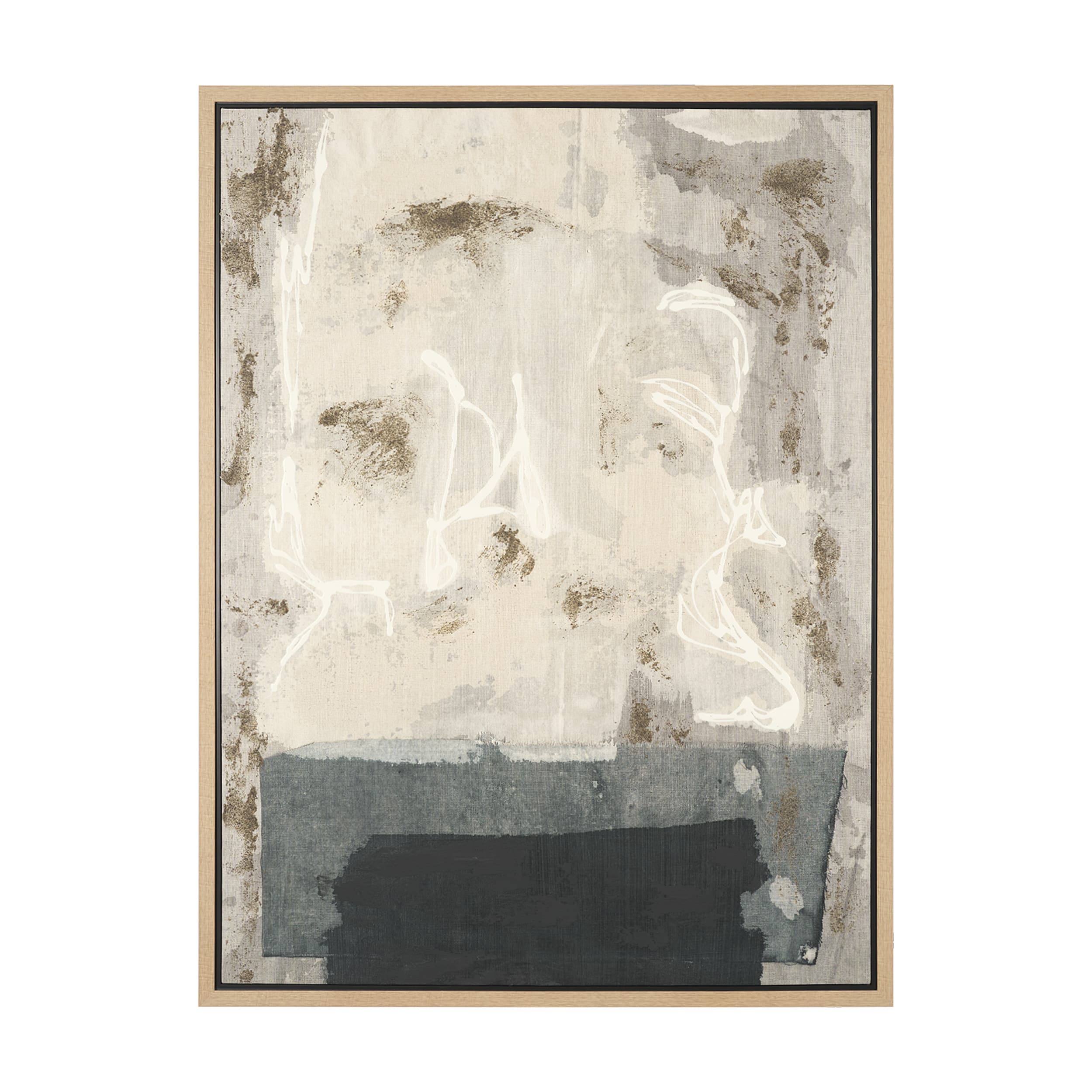 Textural Echo - Ash by Kristine Hegre Hand-Embellished Textured Framed Canvas Artwork — product photograph