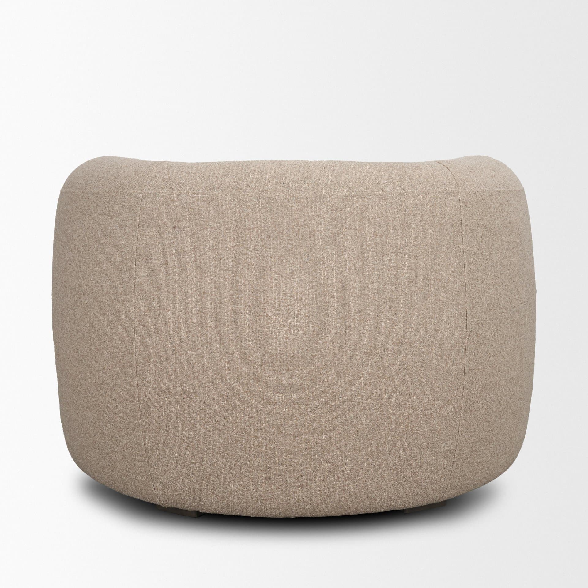 Kornelia Textured Mushroom Fabric Barrel Accent Chair — product photograph