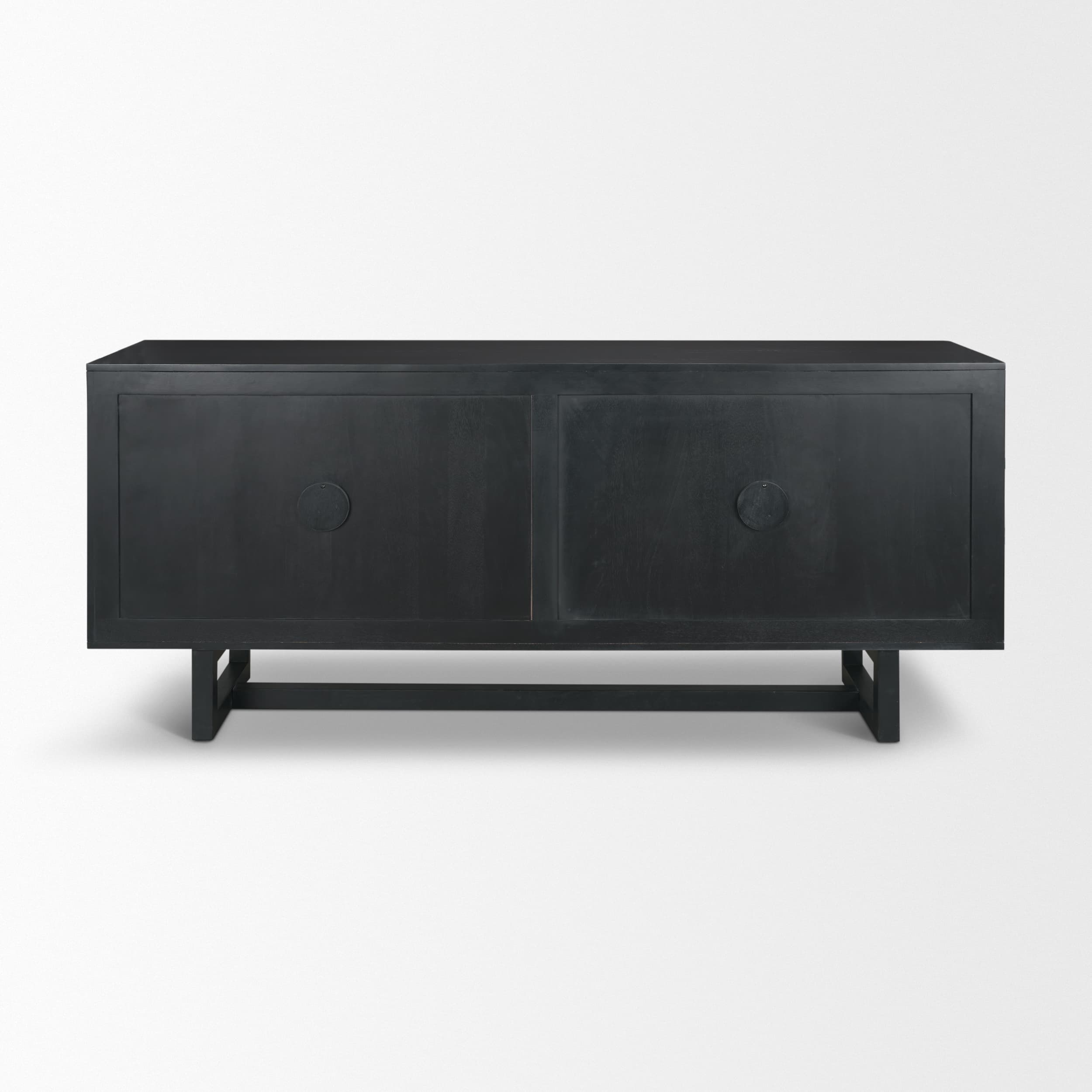 Grier 72" Black Wood W/ Black Cane Sideboard — product photograph