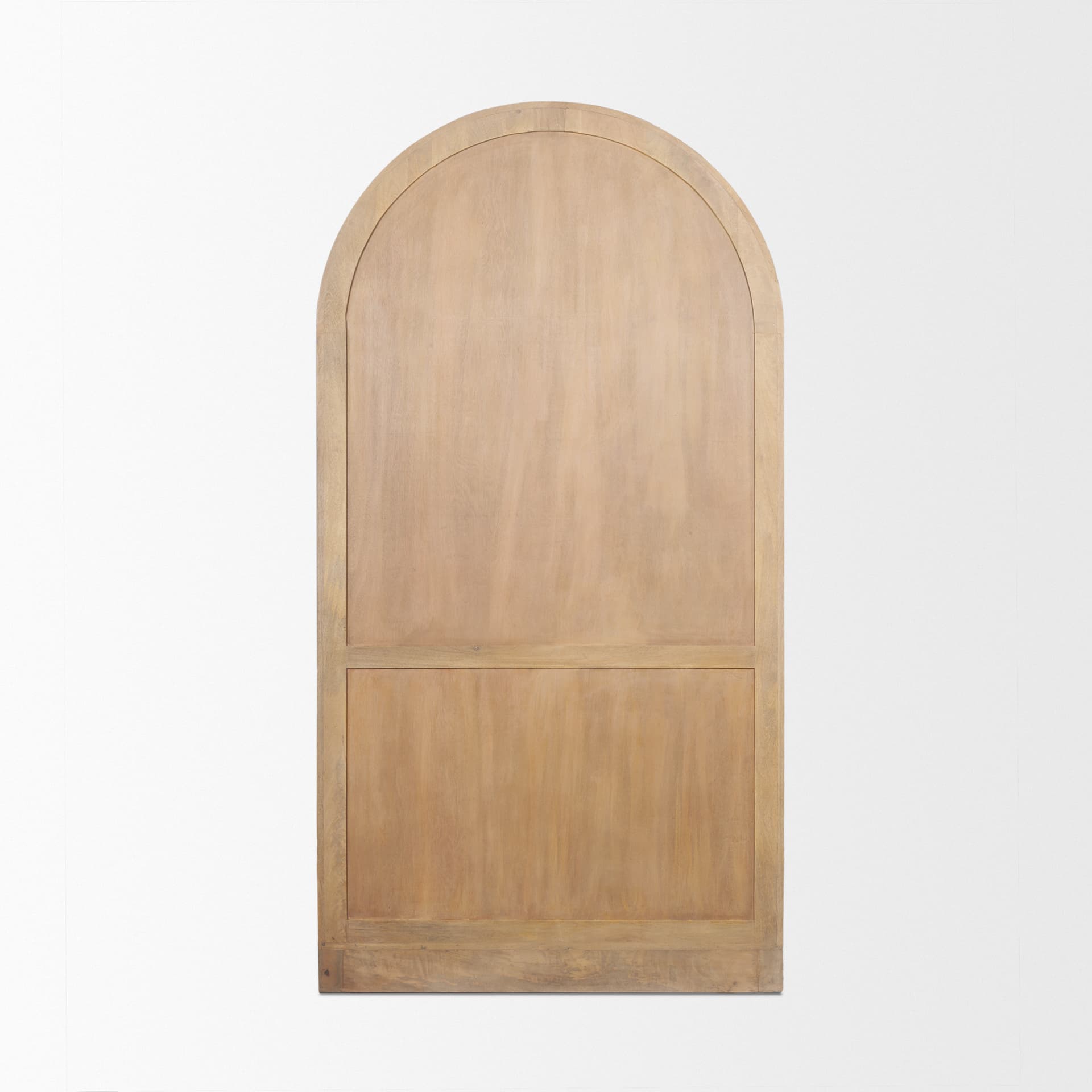 Suri Light Brown Wood W/Glass Doors Arched Curio Cabinet — product photograph
