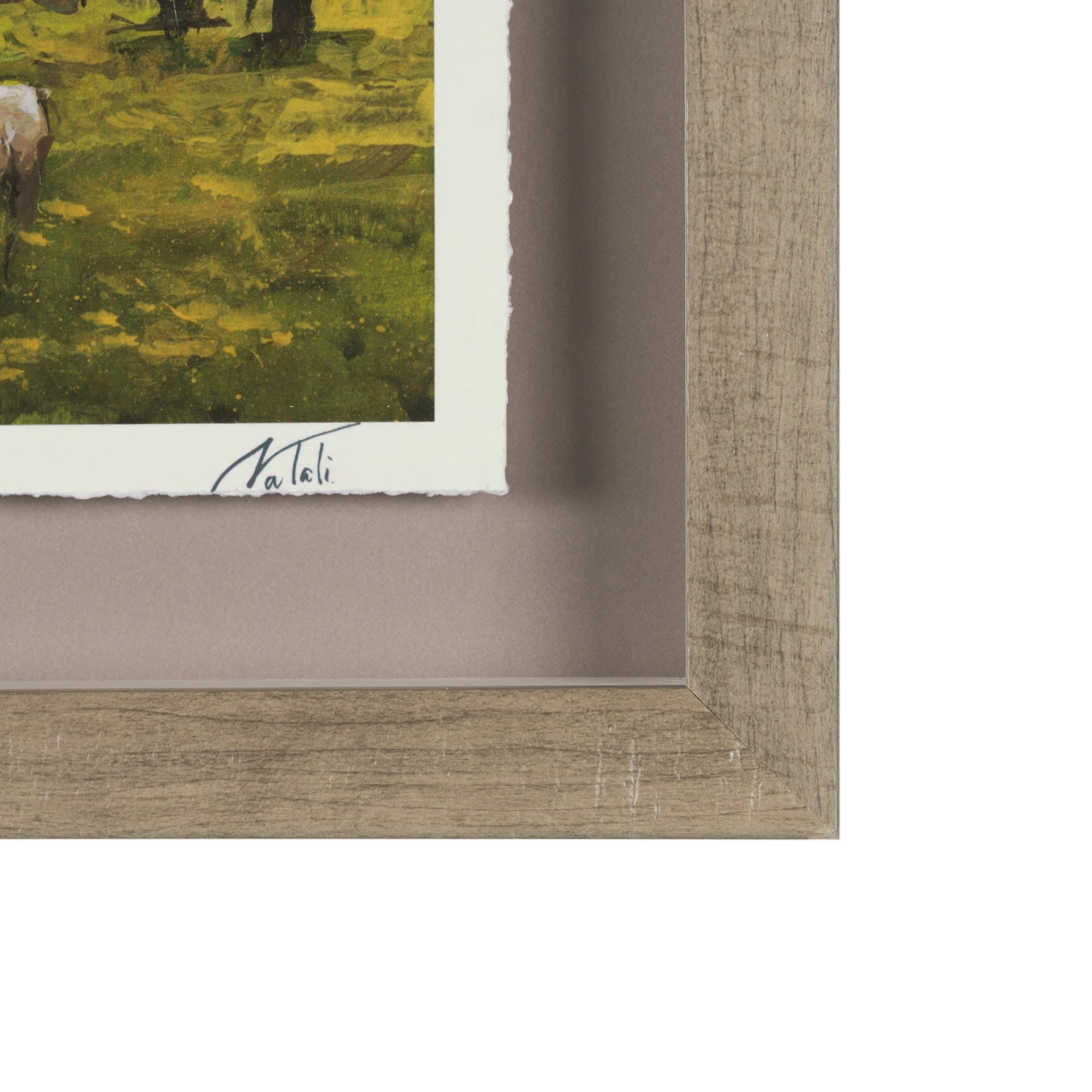 Country View(Set of 6) by Mercana Studio Hand-Embellished Textured Framed Artwork Matted under Glass — product photograph