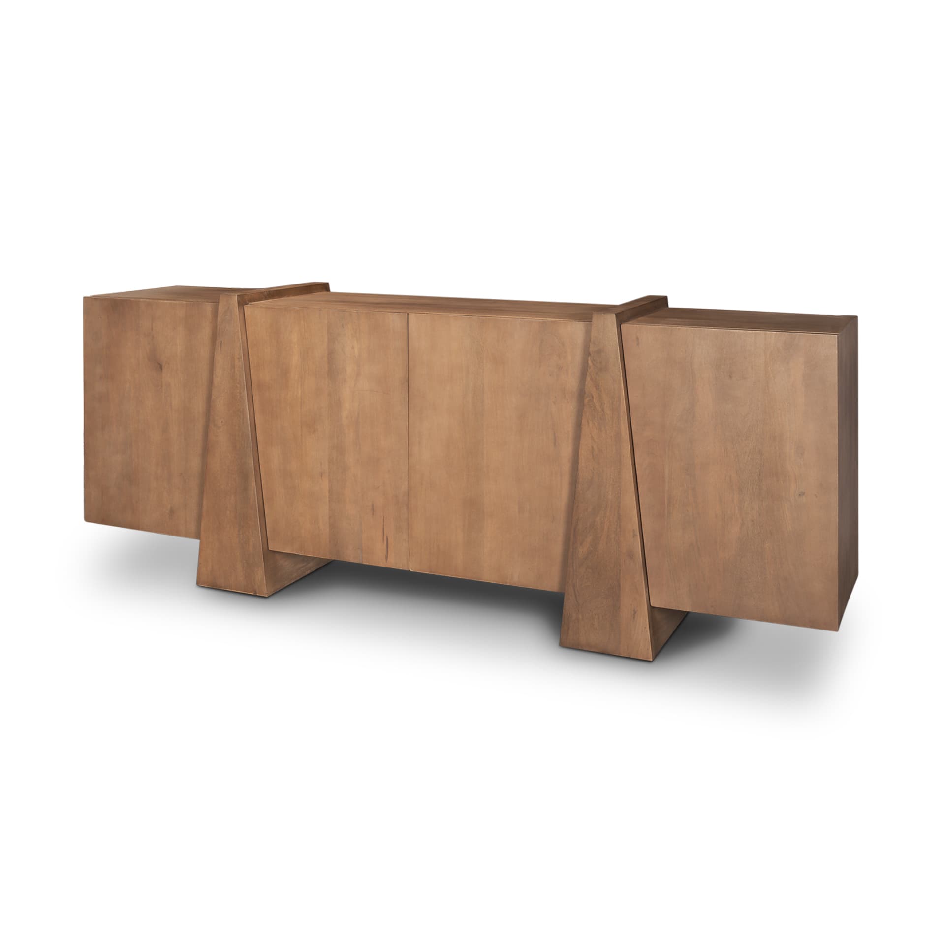 Eula Medium Brown Wood 4-Door Sideboard — product photograph