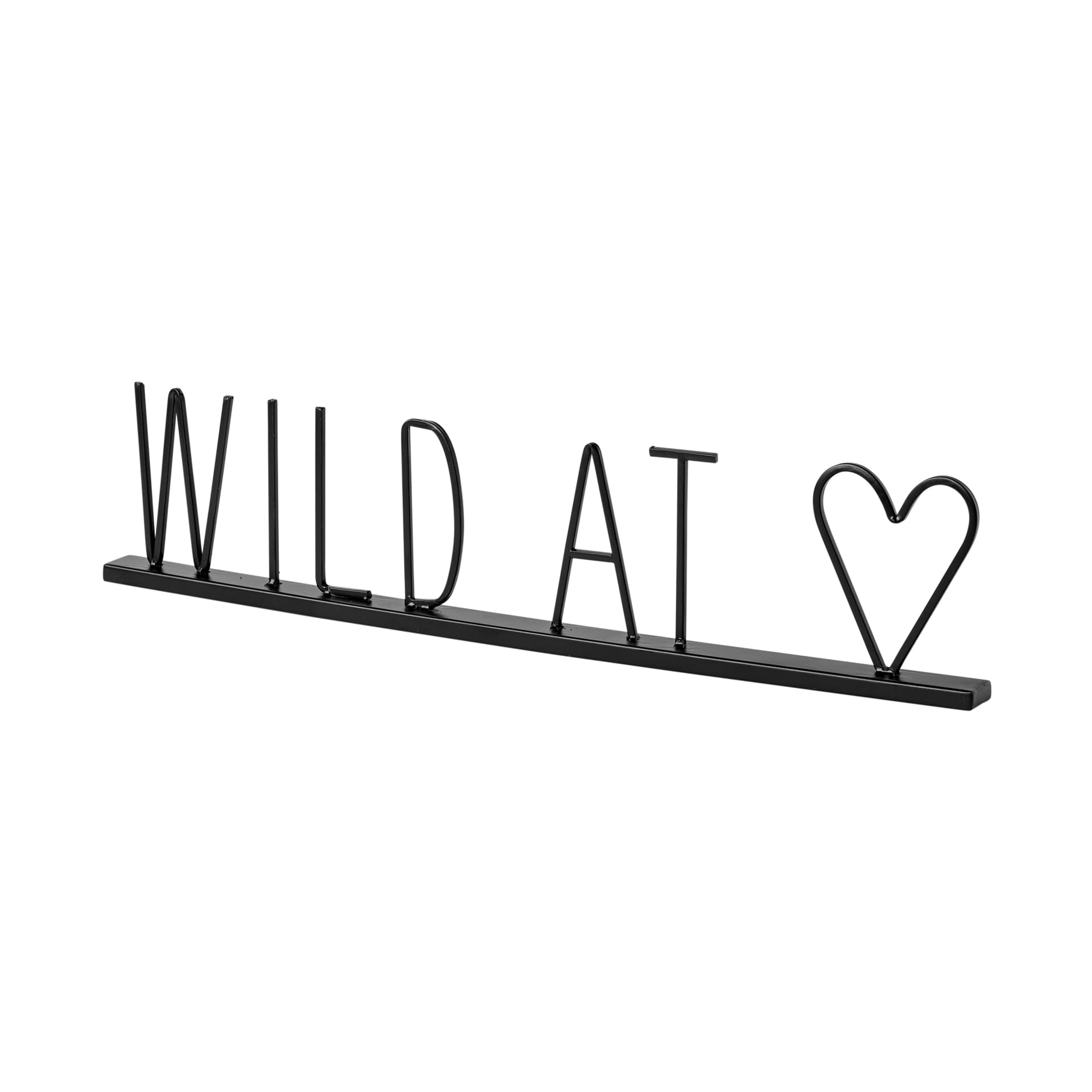 Wild at Heart 24L x 1W Black Metal Sign — product photograph