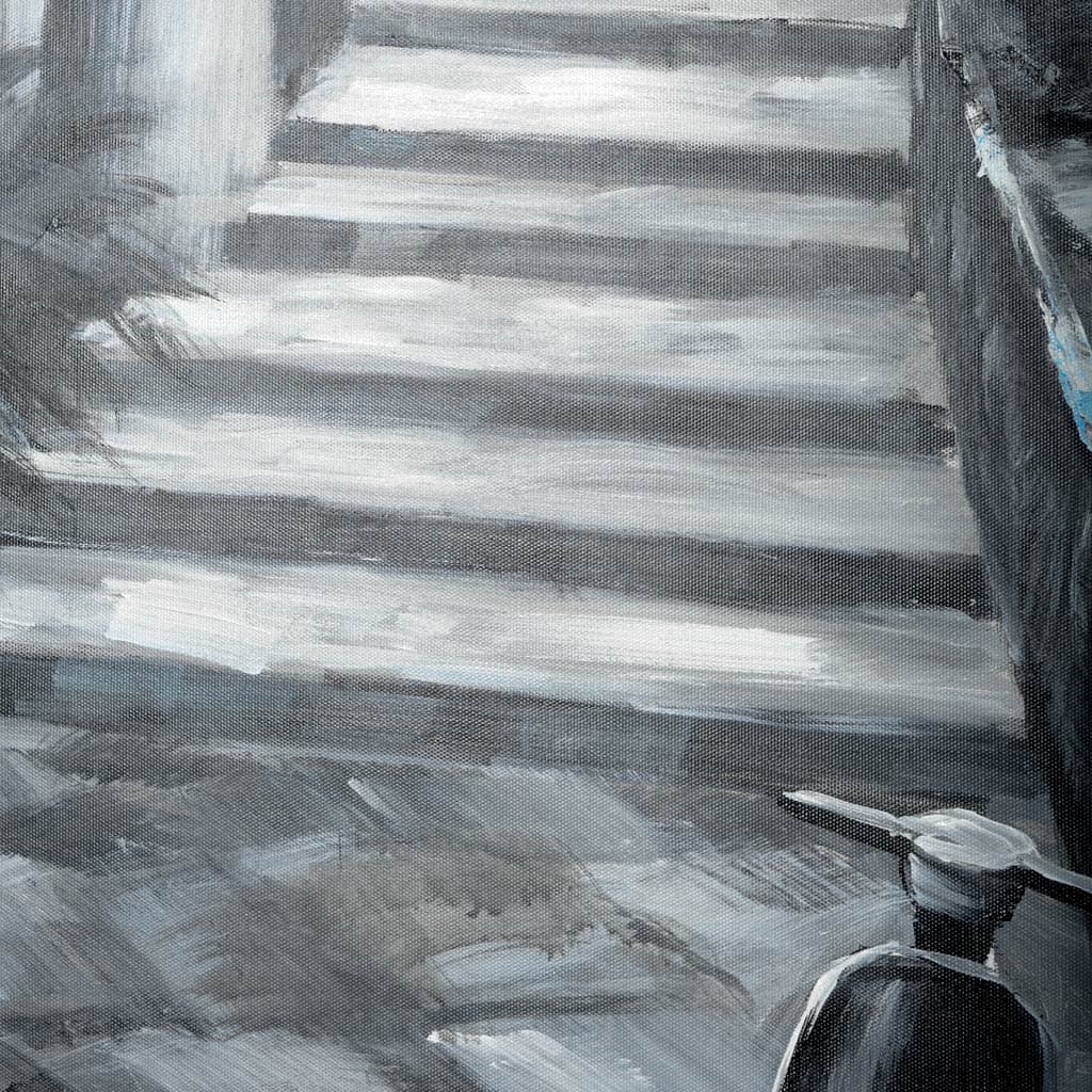 Memory Lanes Diptych Italian Laneway Original Hand Painted on Canvas Oil Painting — product photograph