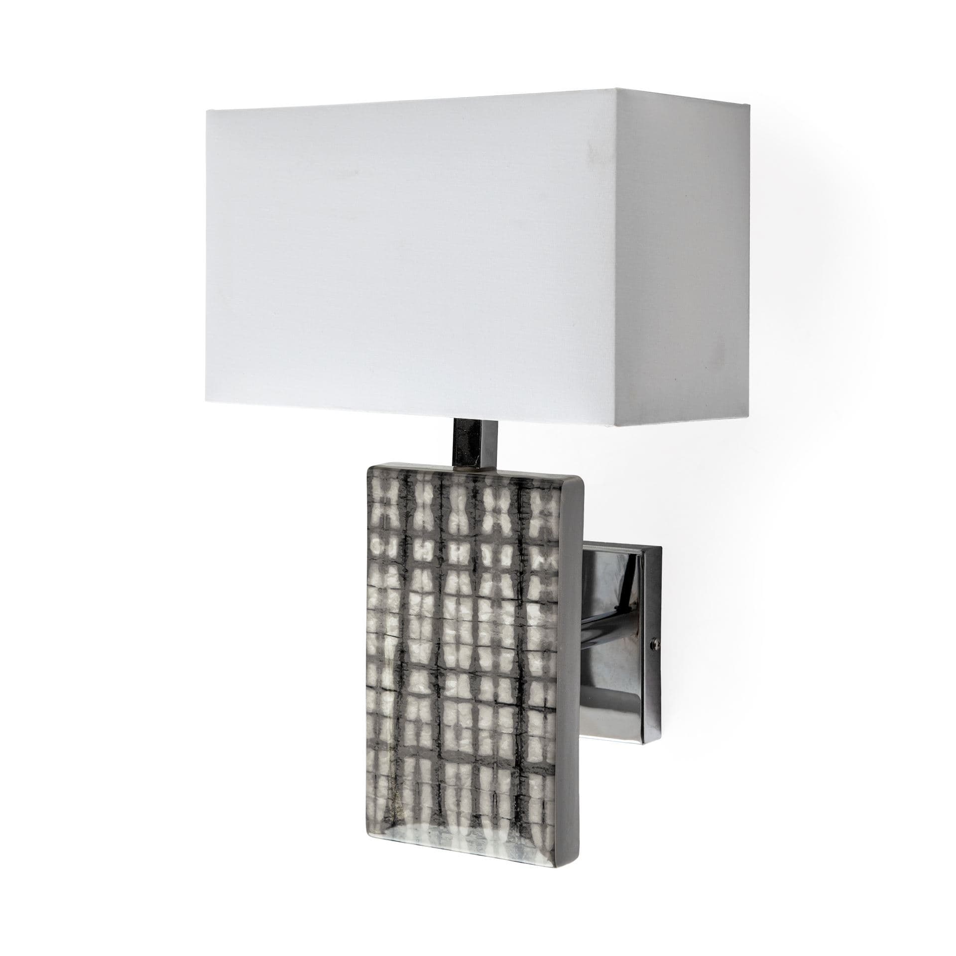 Arcadia II 11x17 Silver Chrome Base White Rectangular Shade Wall Sconce — product photograph