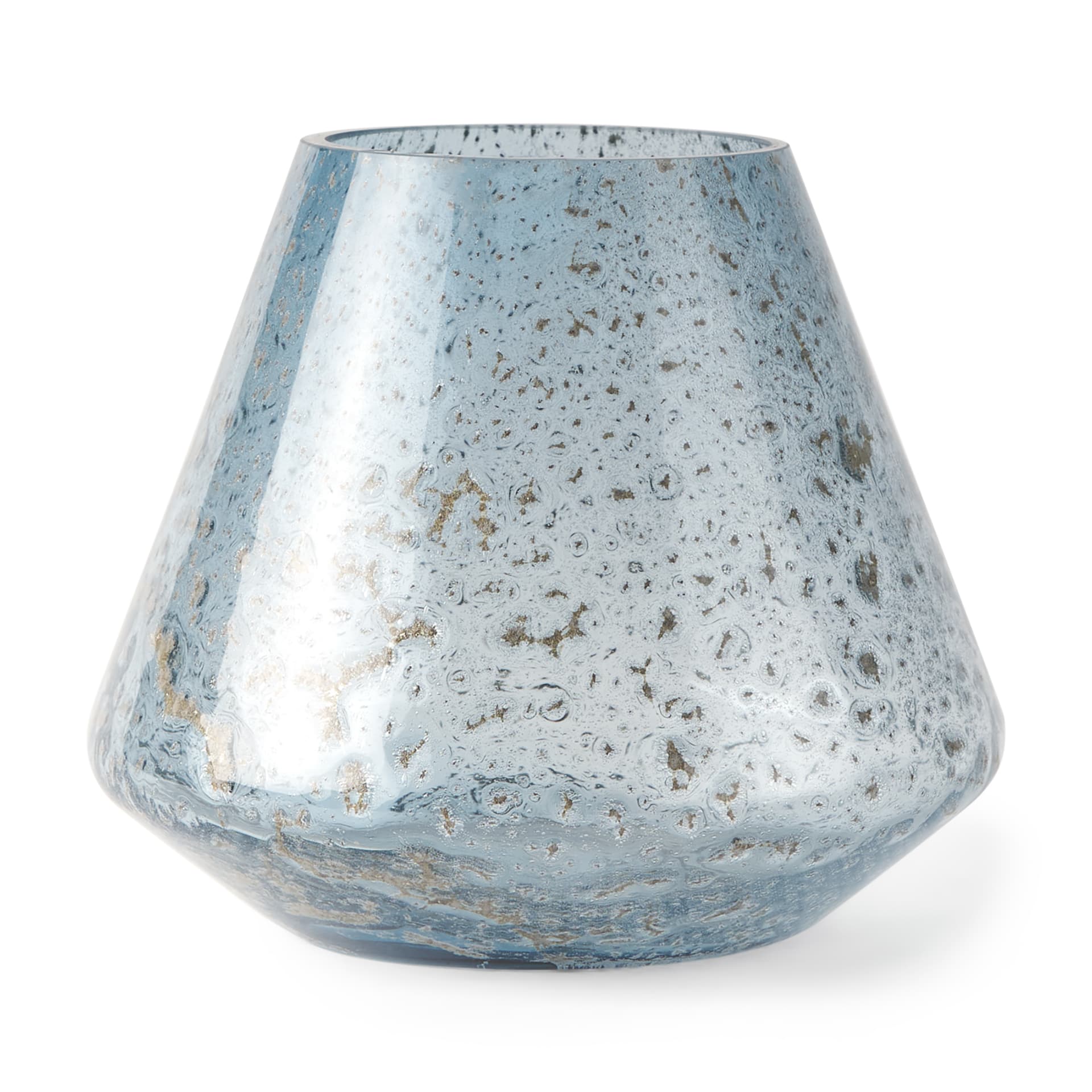 Robyn Short Blue Glass Vase — product photograph