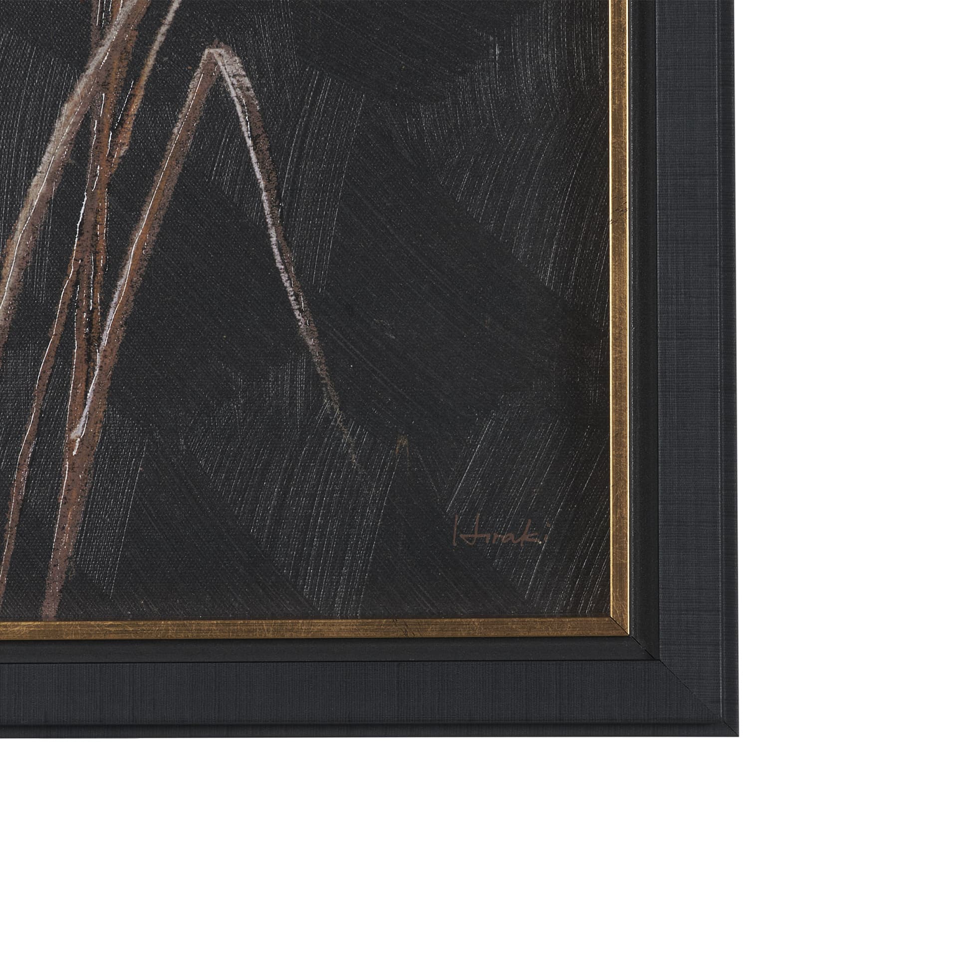 Golden Grasses IV by Mercana Studio Hand Embelished Textured Framed Artwork Matted — product photograph