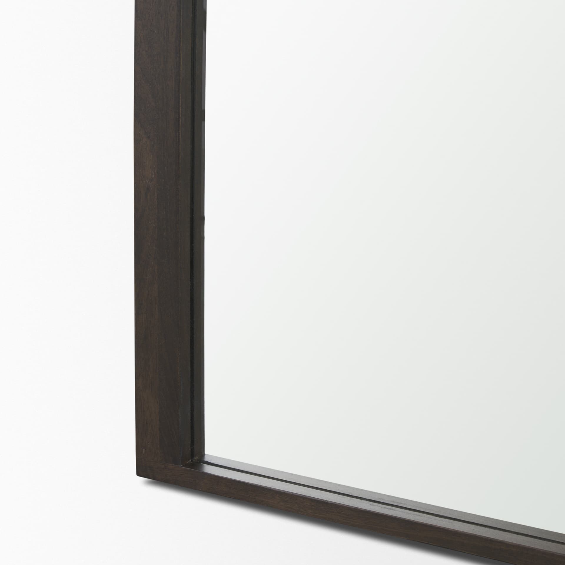 Celeste Dark Brown Wood Arched Floor Mirror — product photograph