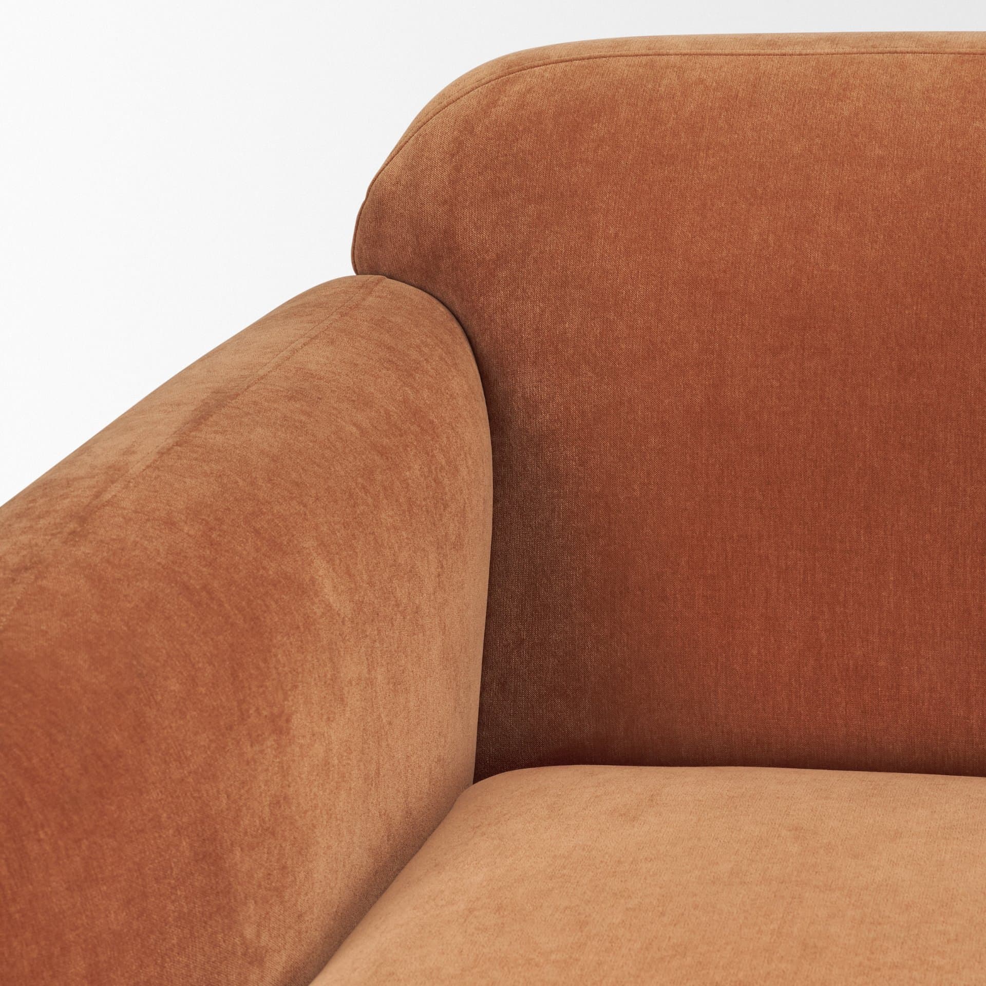 Saga Stonewashed Rust Chenille Fabric 3 Seater Sofa — product photograph