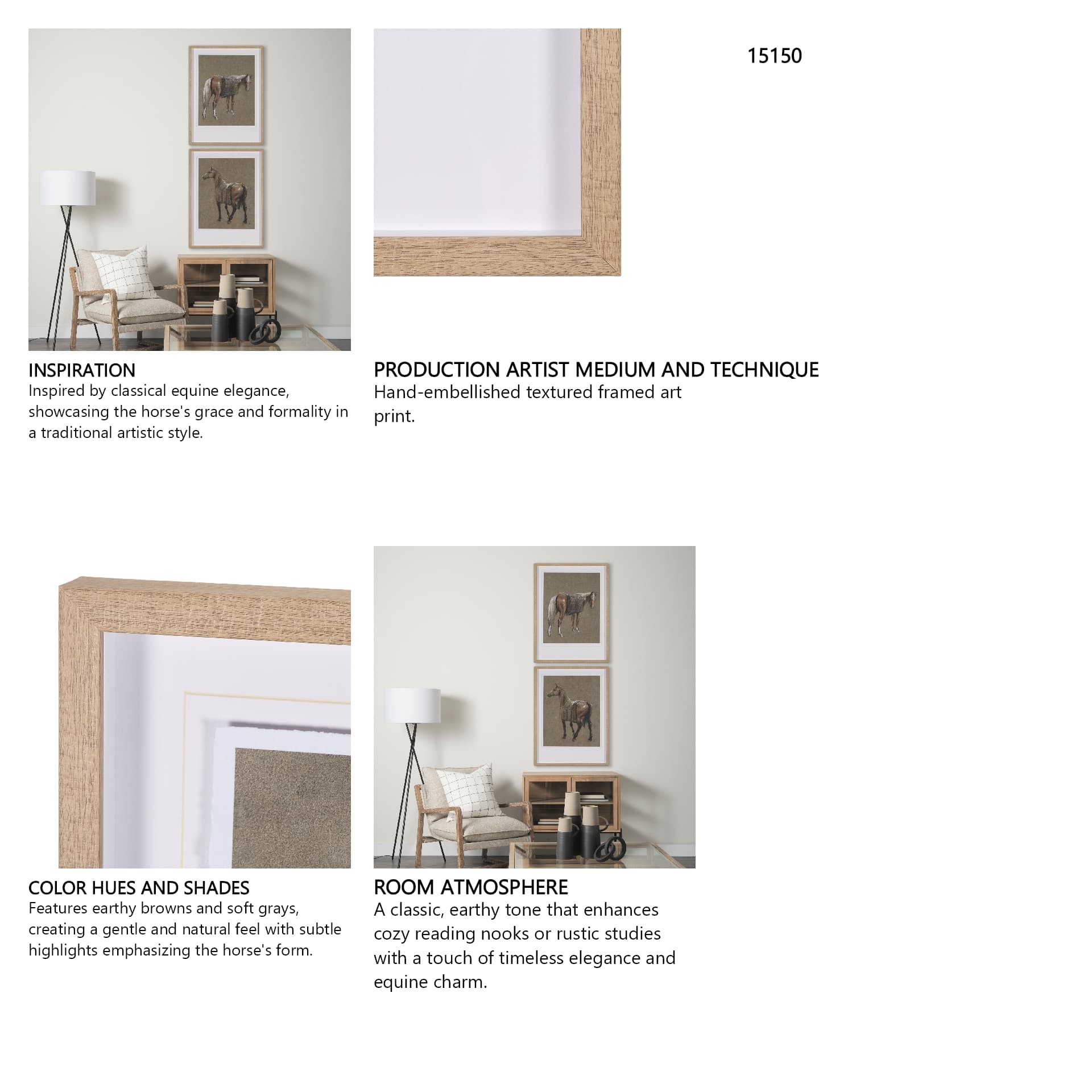 Buckskin Blanket by Mercana Studio a Hand Embellished Textured Framed Art Print — in a styled room