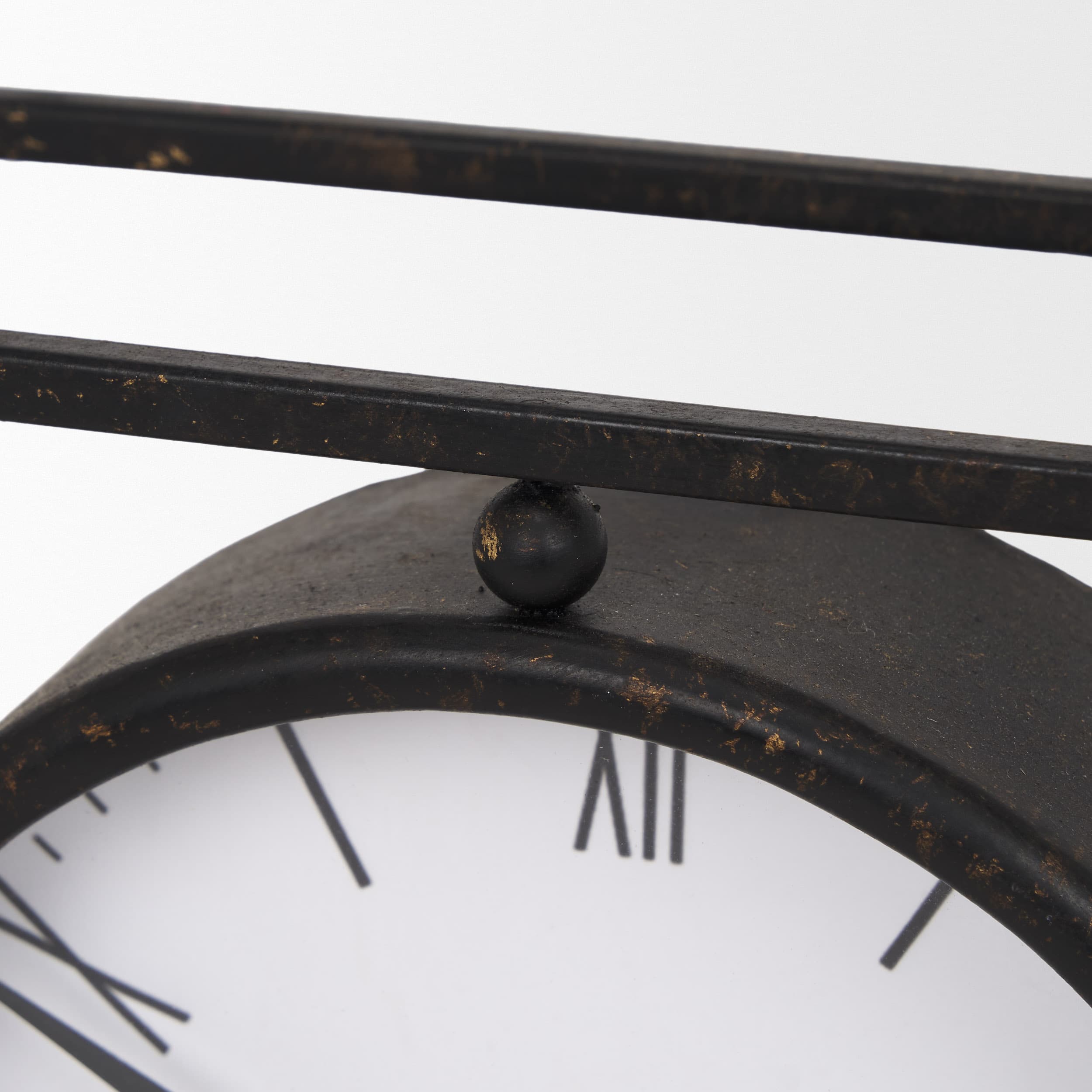 Raisa Black w/ Gold Antiquing Metal Table Clock — product photograph