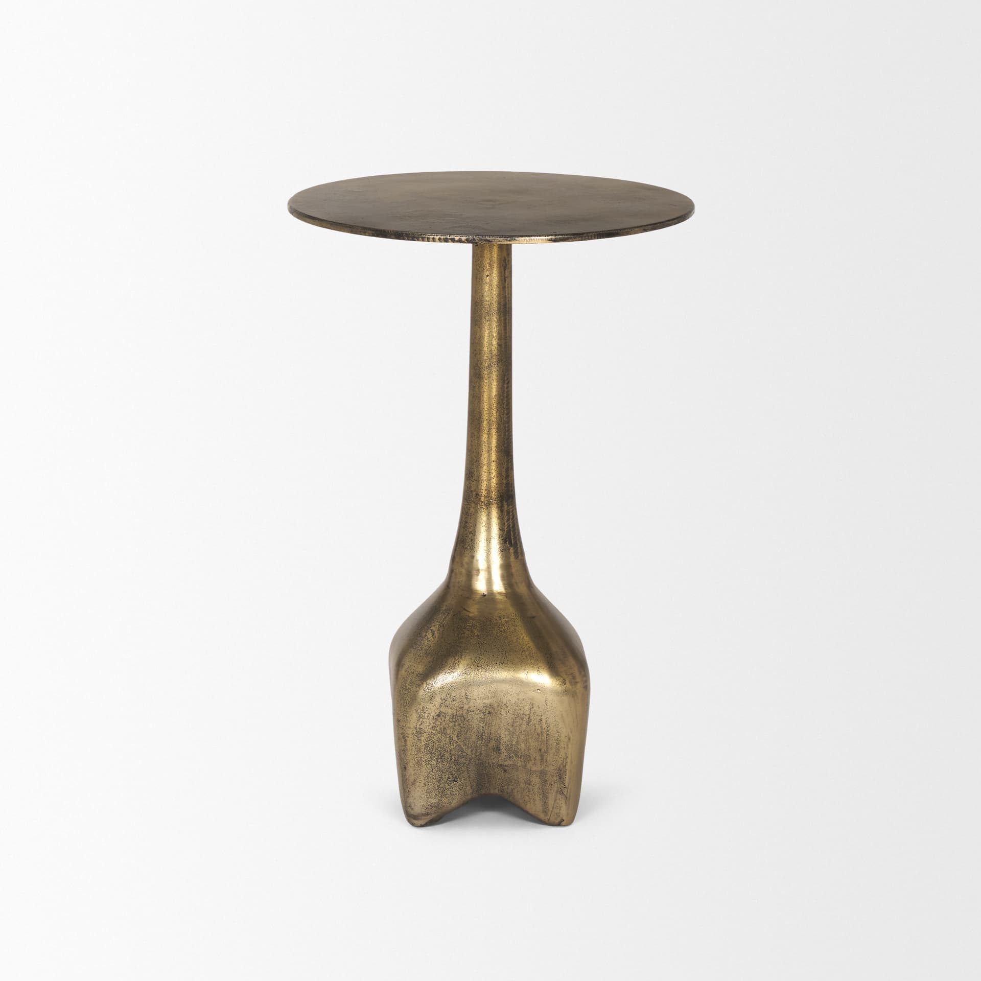 Risha Small Gold Metal Accent Table — product photograph