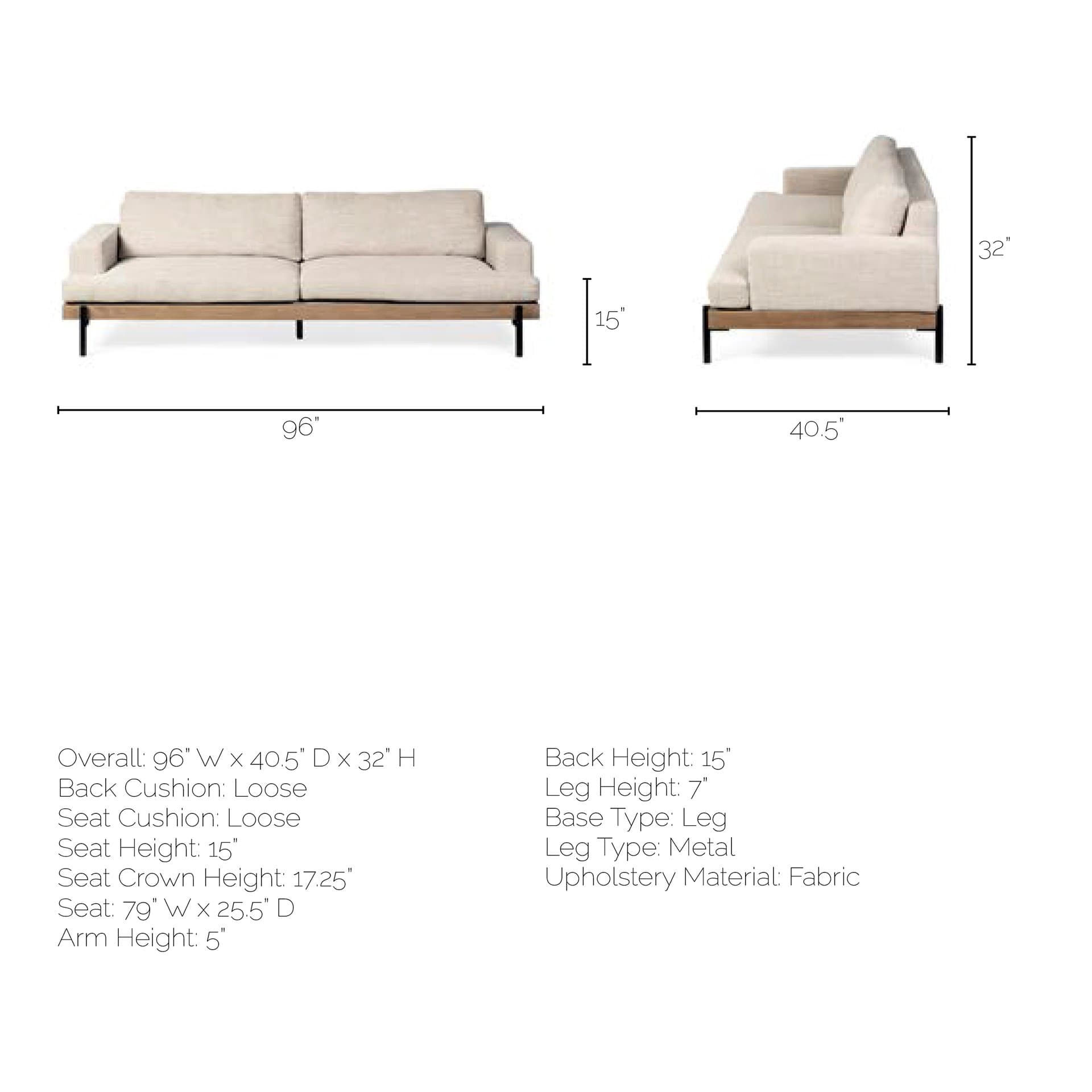 Colburne II 95" Beige Upholstered Three Seater Sofa — product photograph