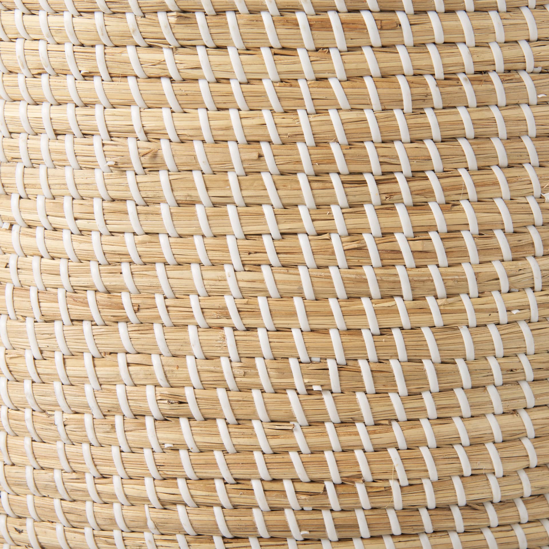 Olivia 15.7L x 15.7W x 17.3H Set of 3 Beige Seagrass Basket W/Lid and Handles — product photograph