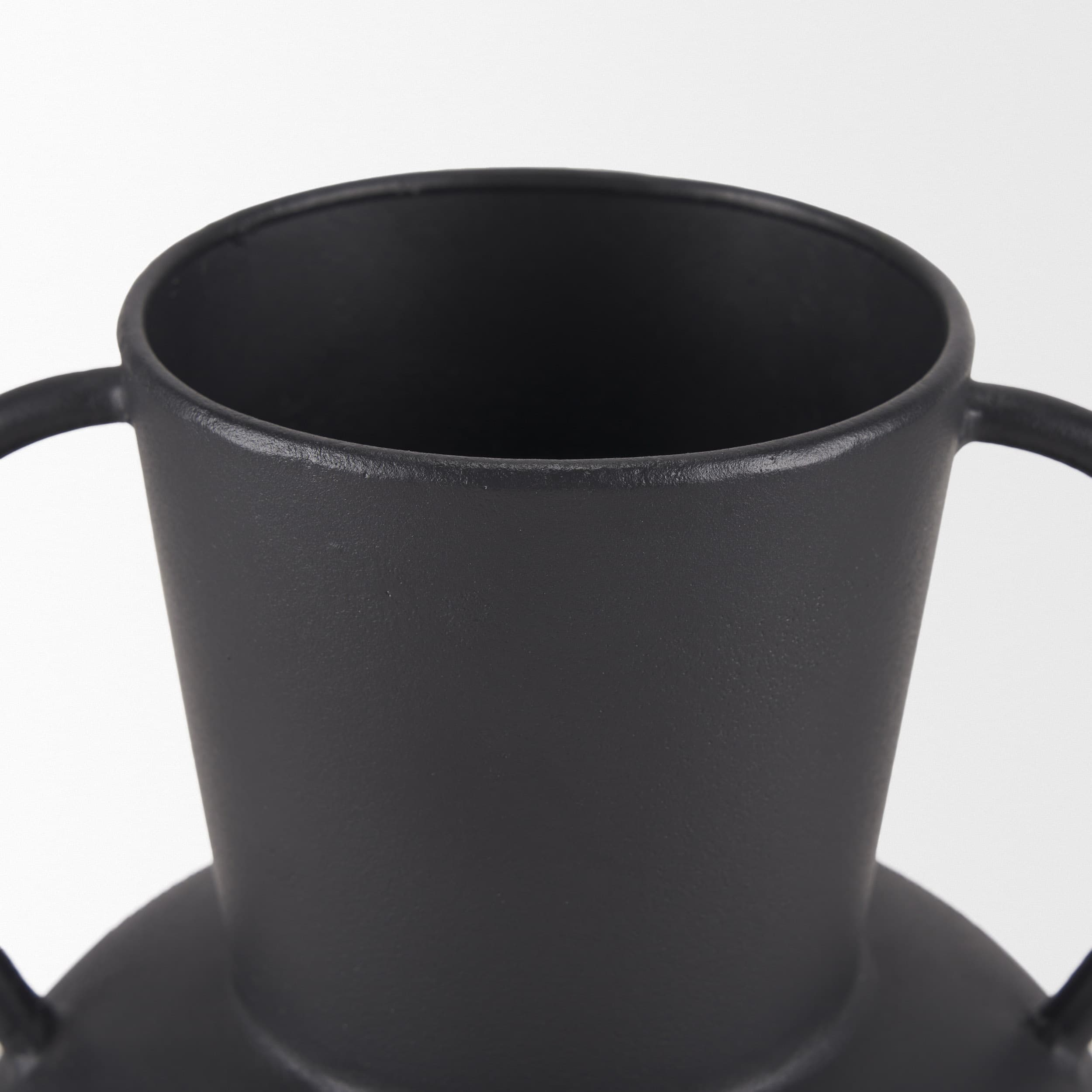 Tasya Small Matte Black Metal Vase — product photograph
