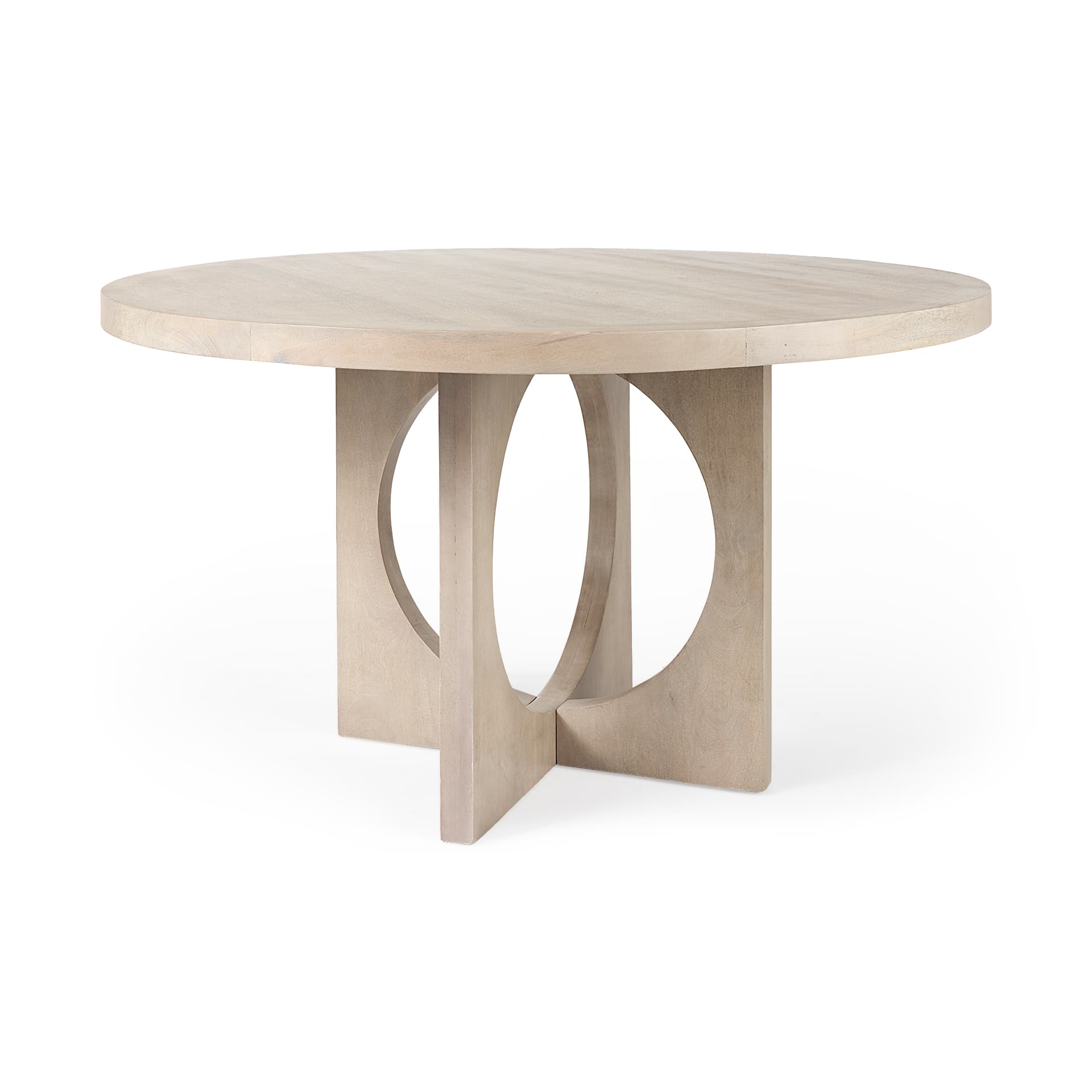 Liesl 54" Round Pedestal Dining Table | Modern | Gray Wood | Seats 6 — product photograph