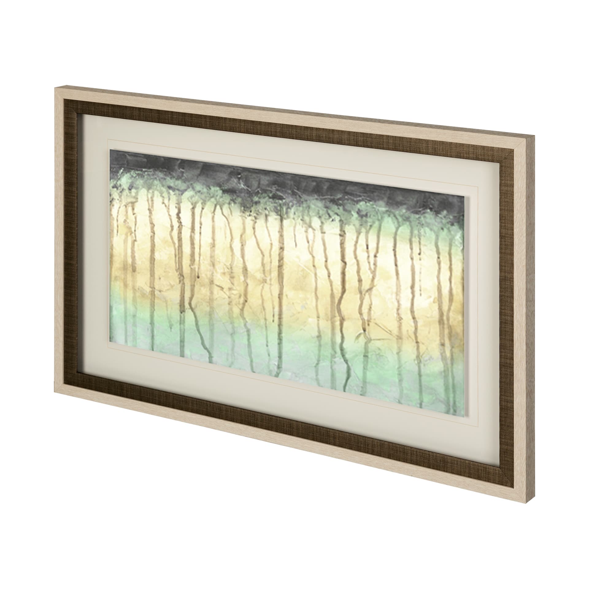 Treeline Light II by Jennifer Goldberger Hand Embellished Framed Art Print Matted under Glass — product photograph