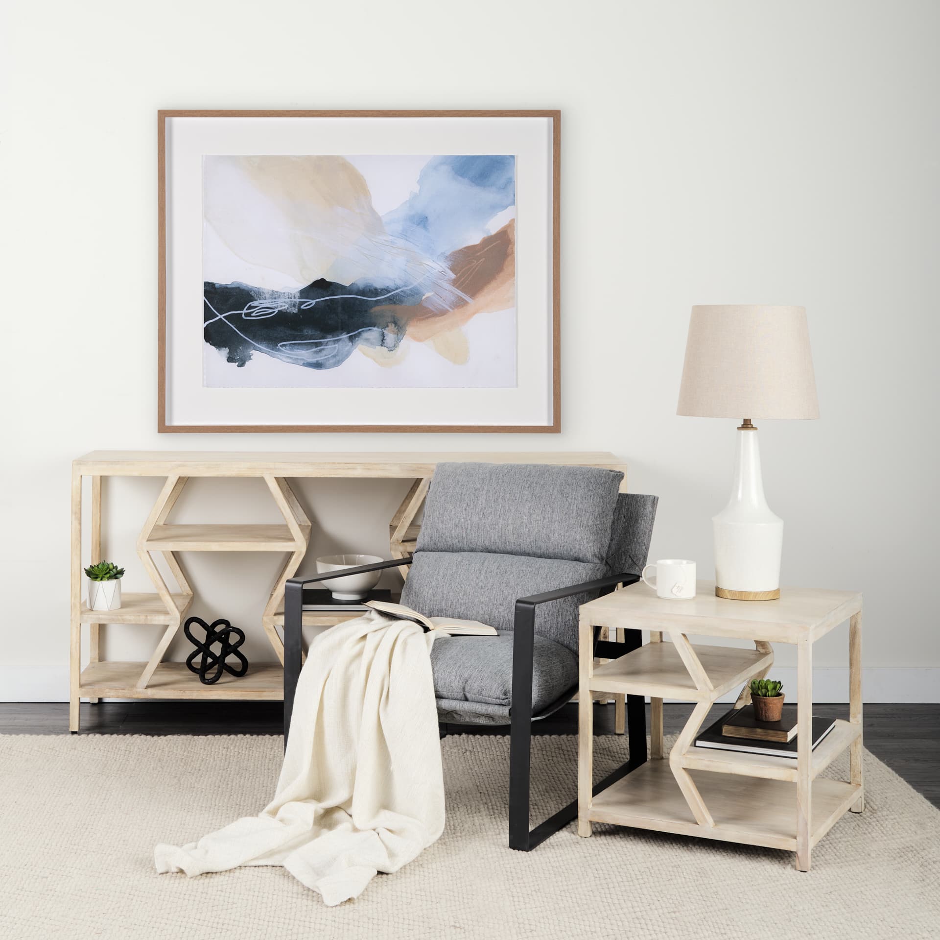 Healing by Ira Havuka a Hand Embellished Textured Framed Art Print Matted under Glass — in a styled room
