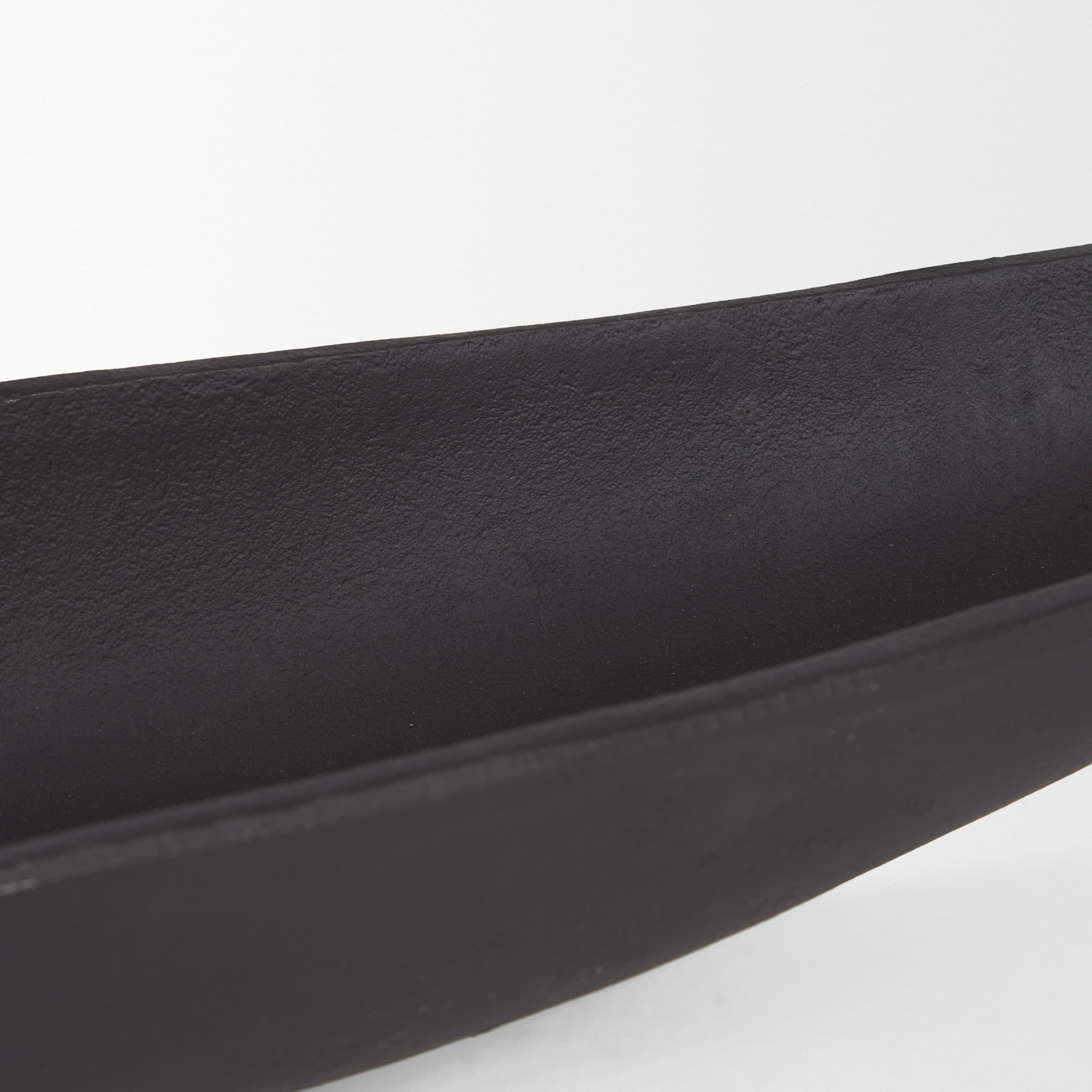 Piero Large Matte Black Metal Decorative Bowl — product photograph