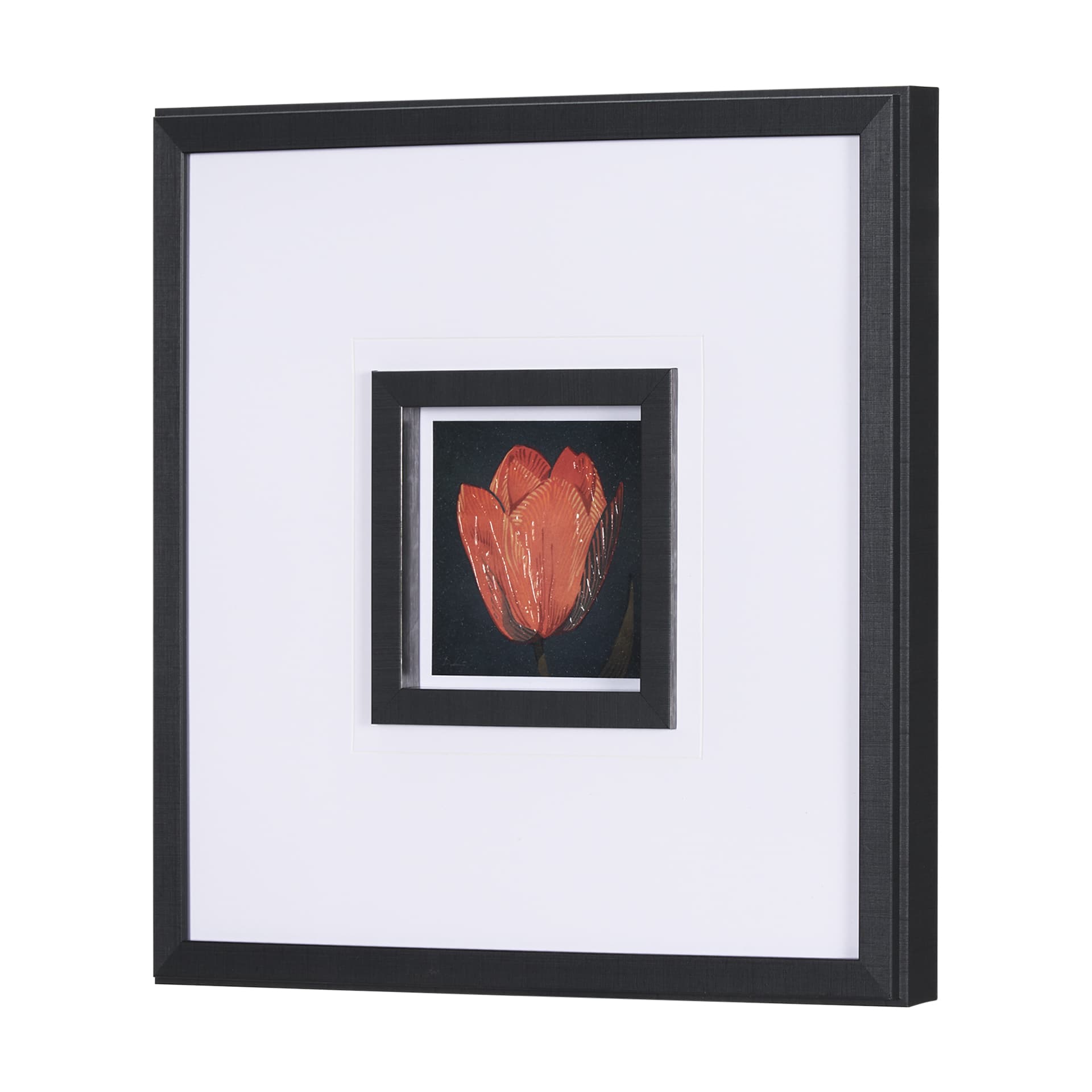 Flower Portrait II by Mercana Studio a Hand Embellished Textured Framed Art Print Matted under Glass — product photograph