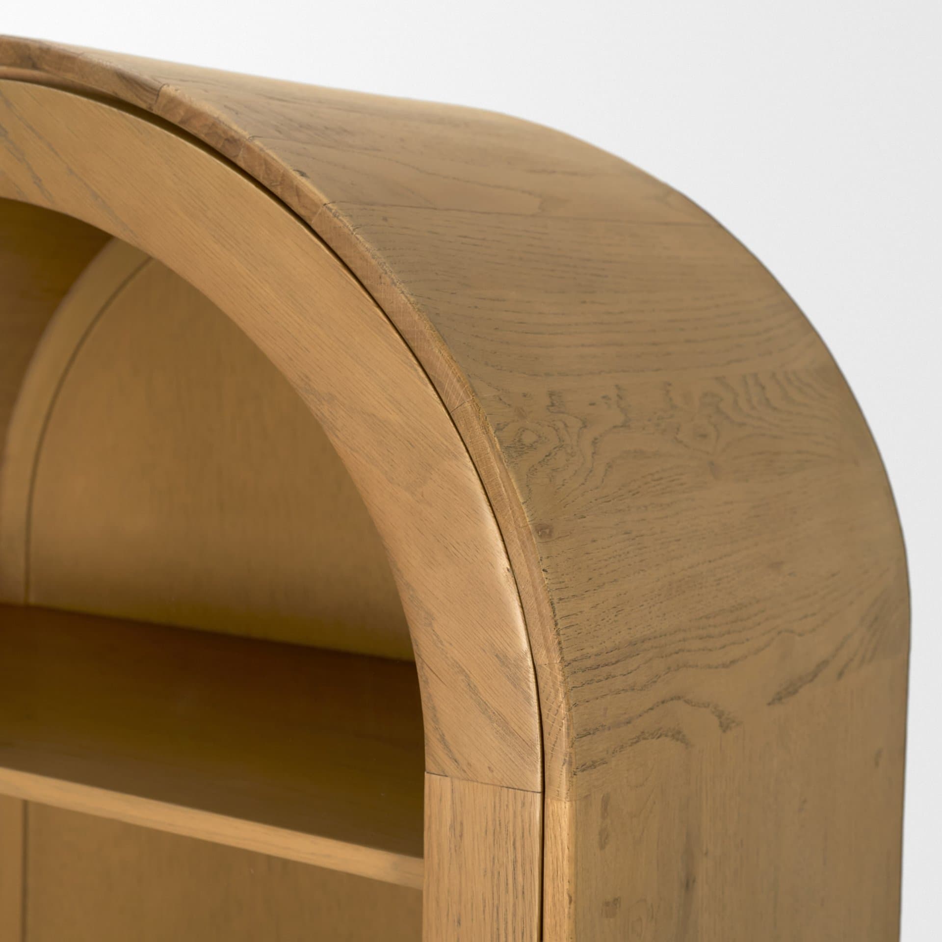 Hawthorne Solid Oak Wood w/ Glass Curio Cabinet — product photograph