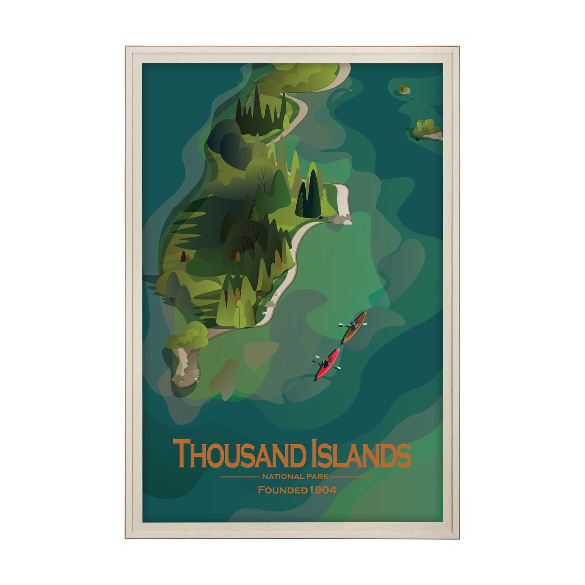 Thousand Islands GO (XL) by Mercana Studio Framed Artwork Matted under Glass — product photograph
