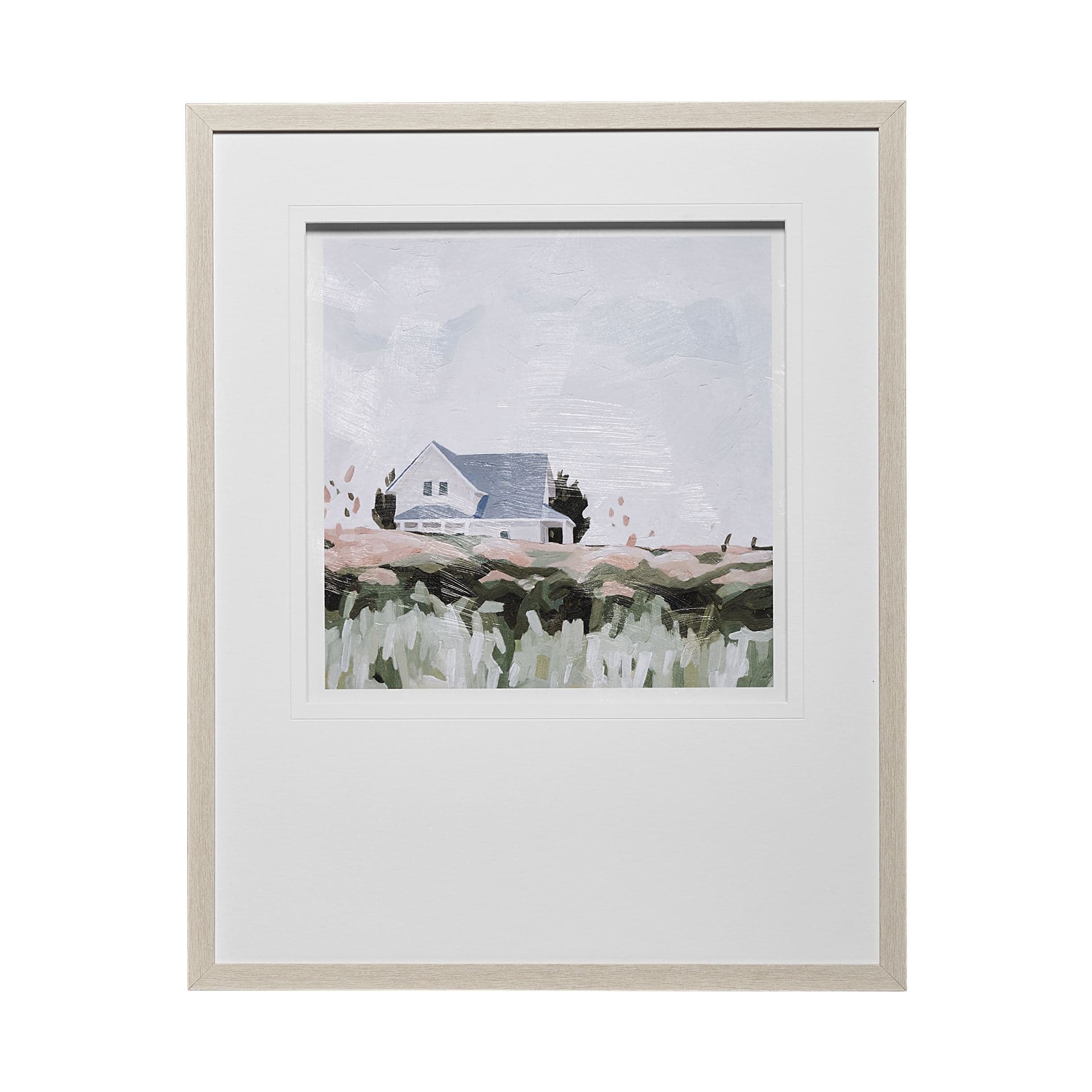 House on a Hill I by Emma Scarvey a Hand Embellished Textured Framed Art Print Matted under Glass — product photograph