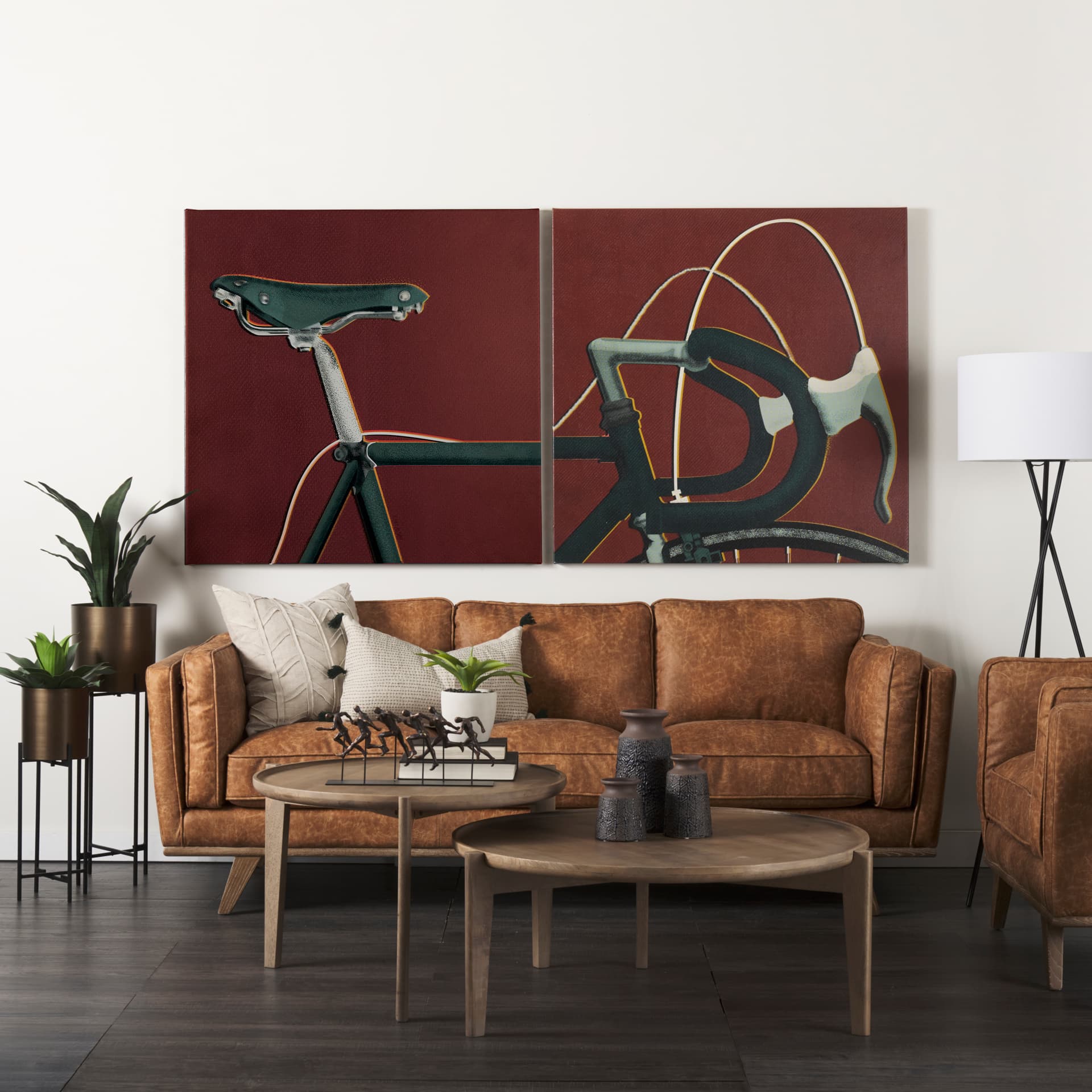 Bike Saddle Orange by Alarm a Hand Embellished Textured Canvas — product photograph