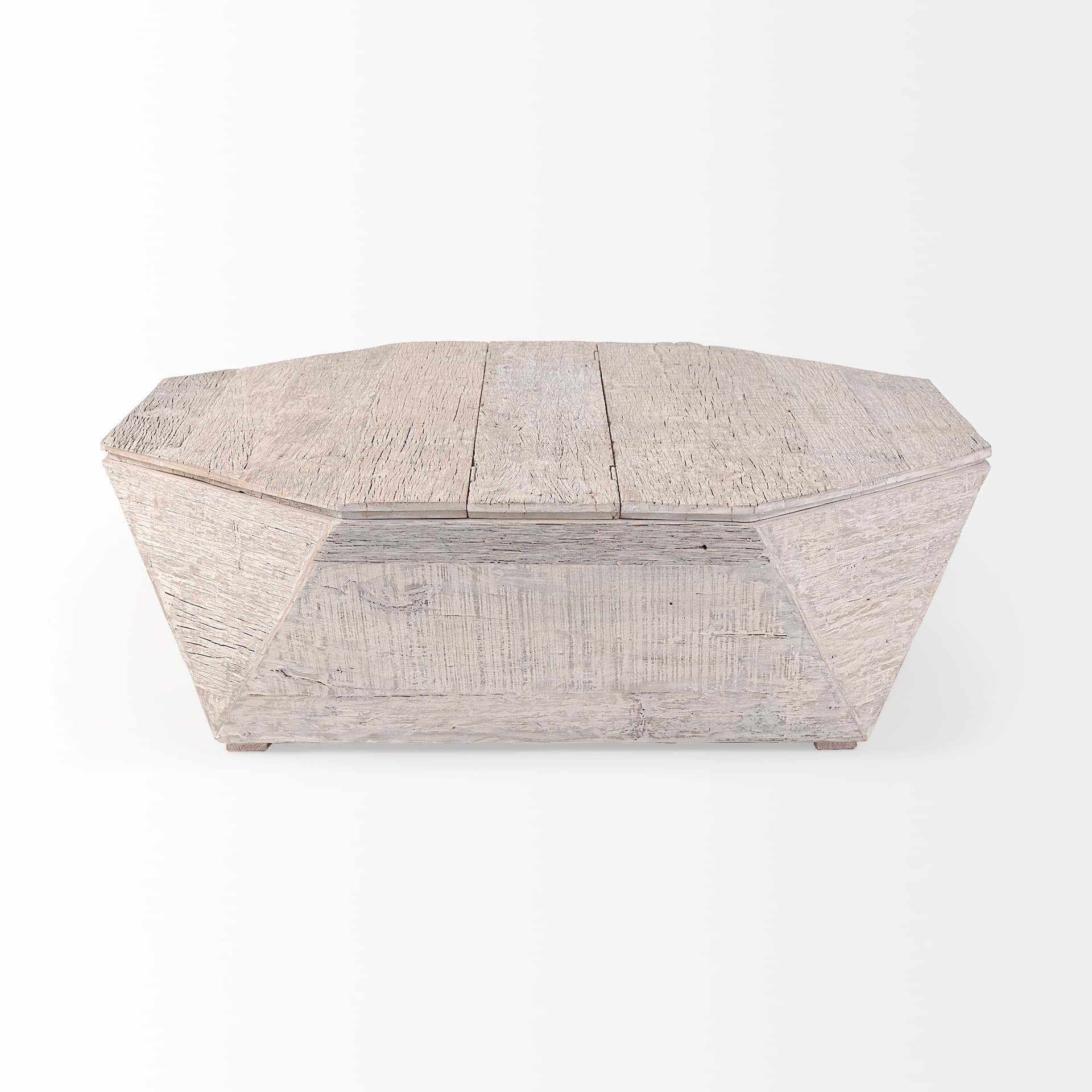 Esagono Octagonal Reclaimed Wood Coffee Table w/ Storage — product photograph