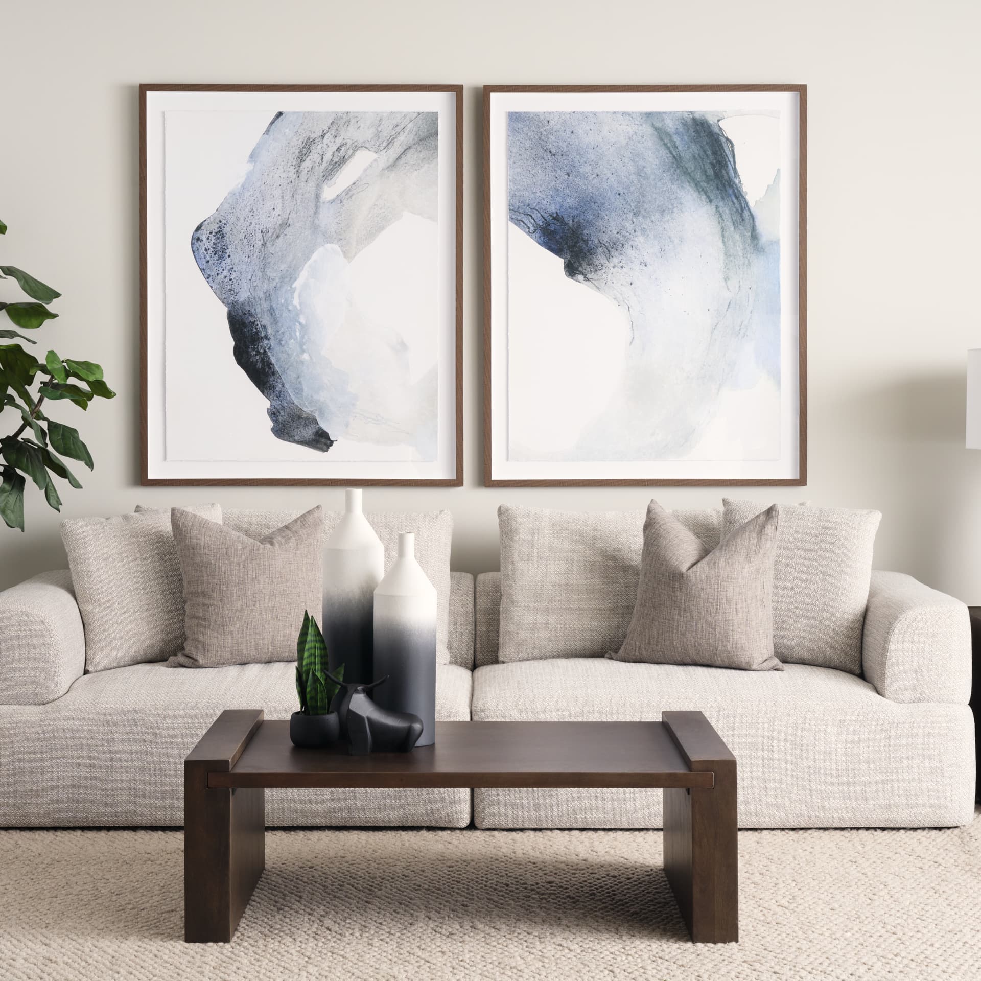 Continuous Journey II by Ira Havuka a Hand Embellished Framed Art Print Matted under Glass — in a styled room