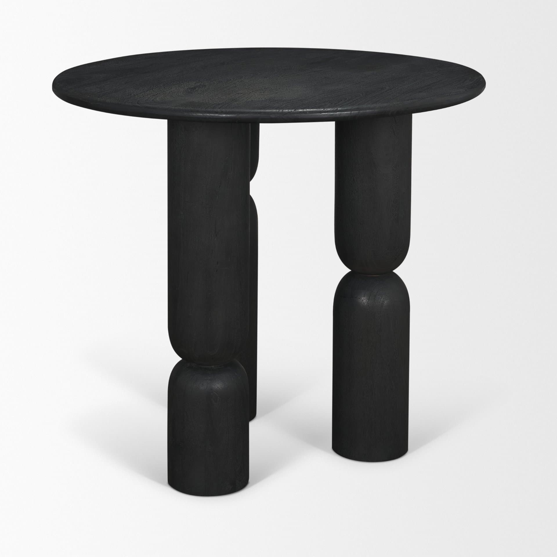 Sonel Matte Black Wood Pedestal Foyer Table — product photograph