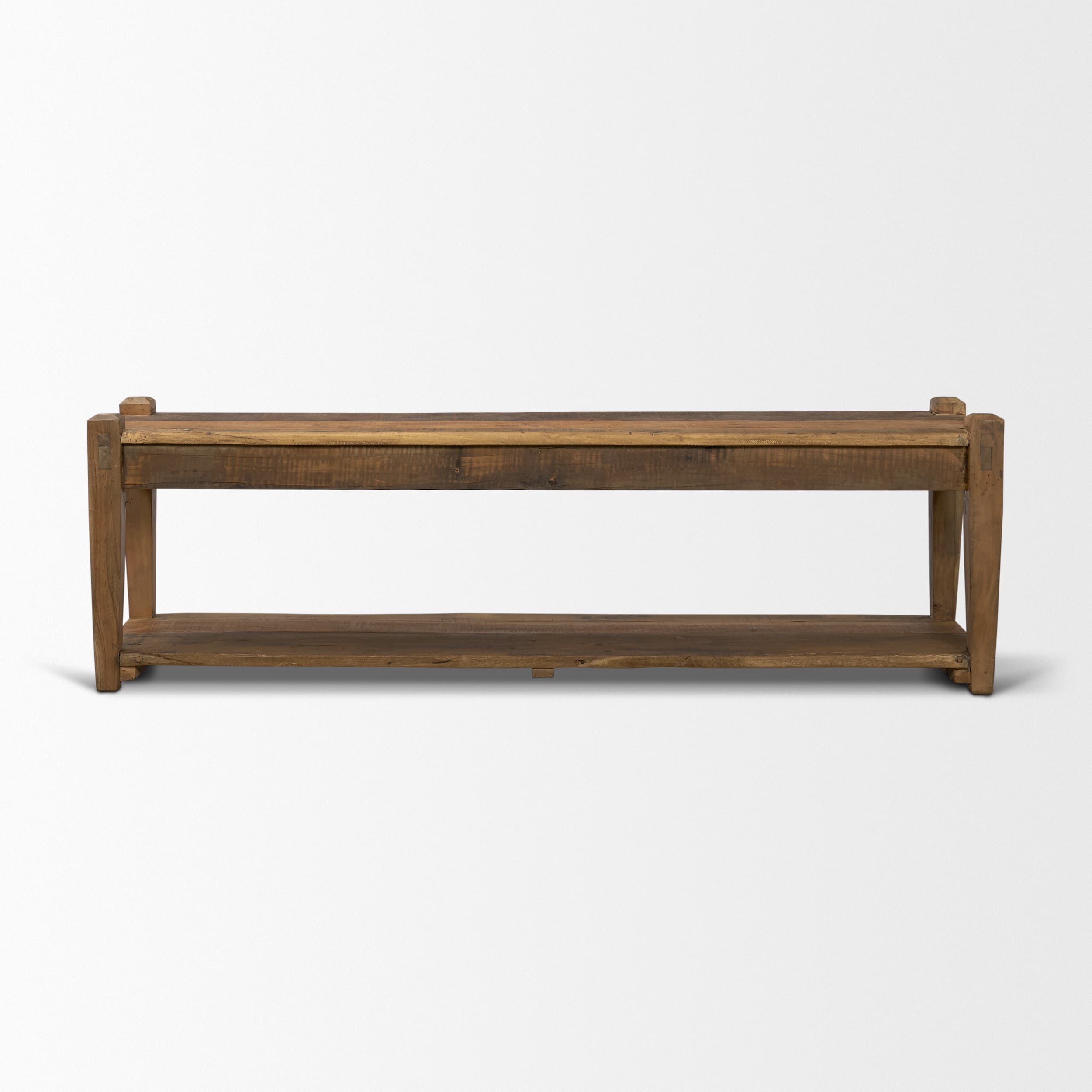 Ashwick Dark Brown Reclaimed Wood Bench — product photograph