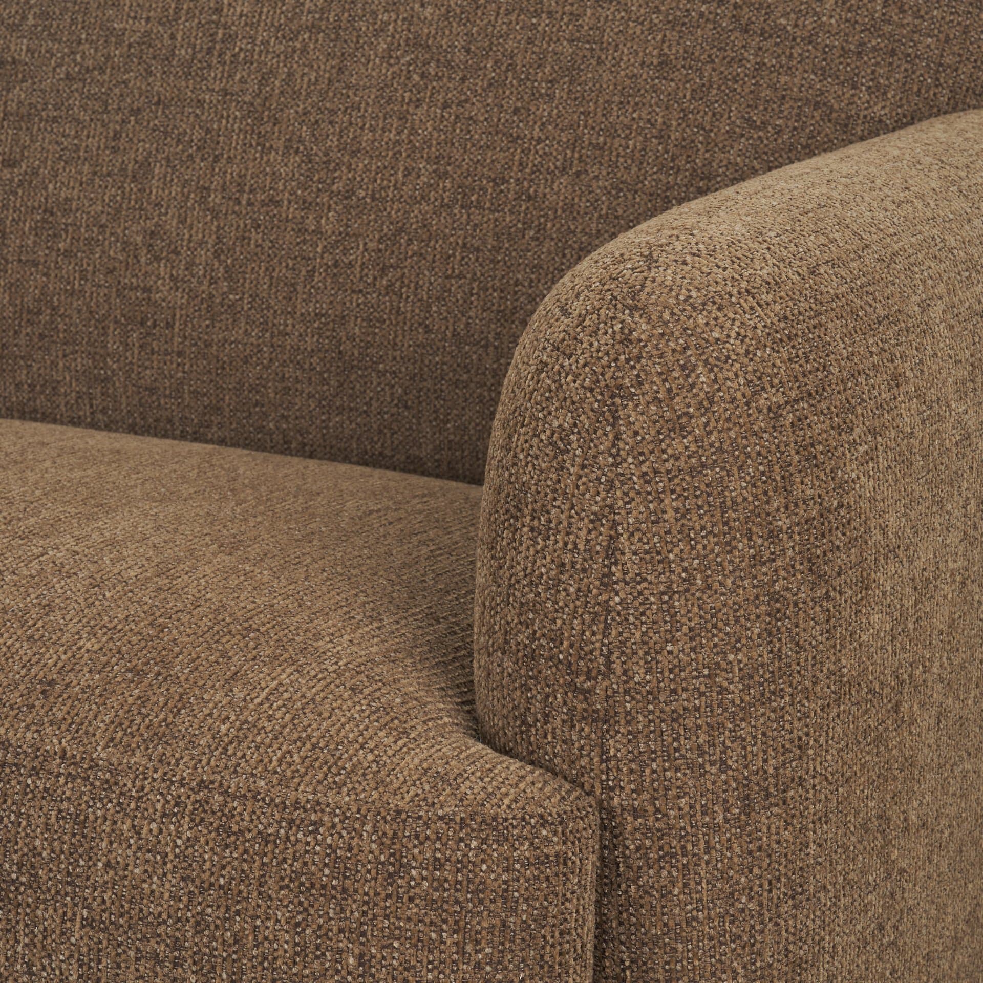 Saga Textured Brown Plush Fabric 3 Seater Sofa — product photograph
