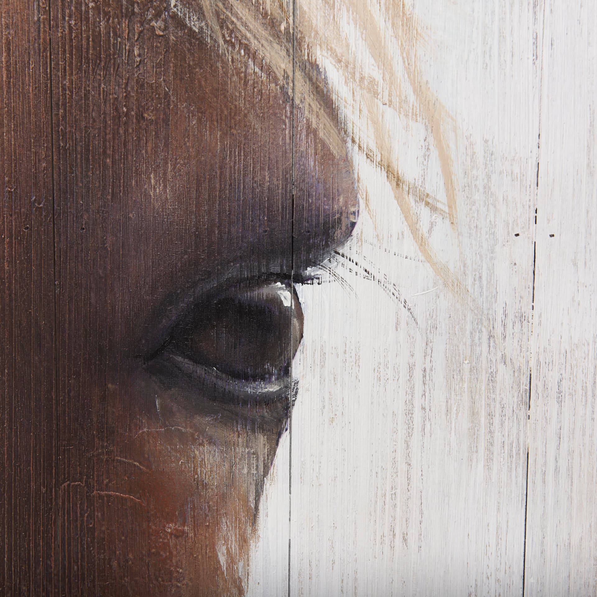 Horse Fringe Painting on Wood — product photograph