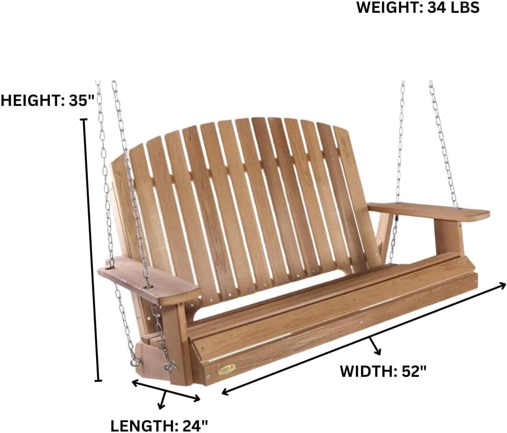 4-ft Adirondack Cedar Garden Swing with Comfort Springs — product photograph