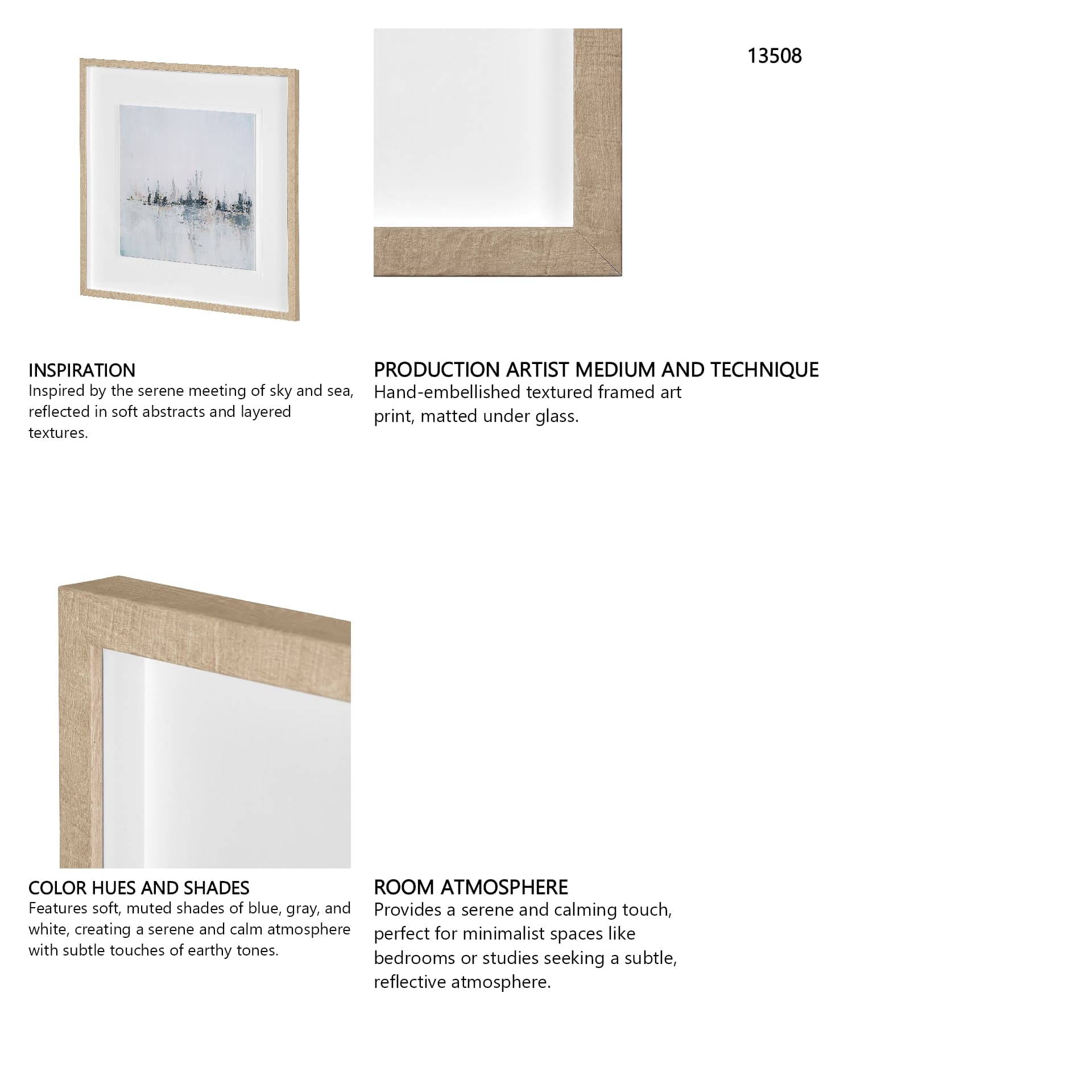 Waterfront I by Jonathan Klassen a Hand Embellished Textured Framed Art Print Matted under Glass — in a styled room