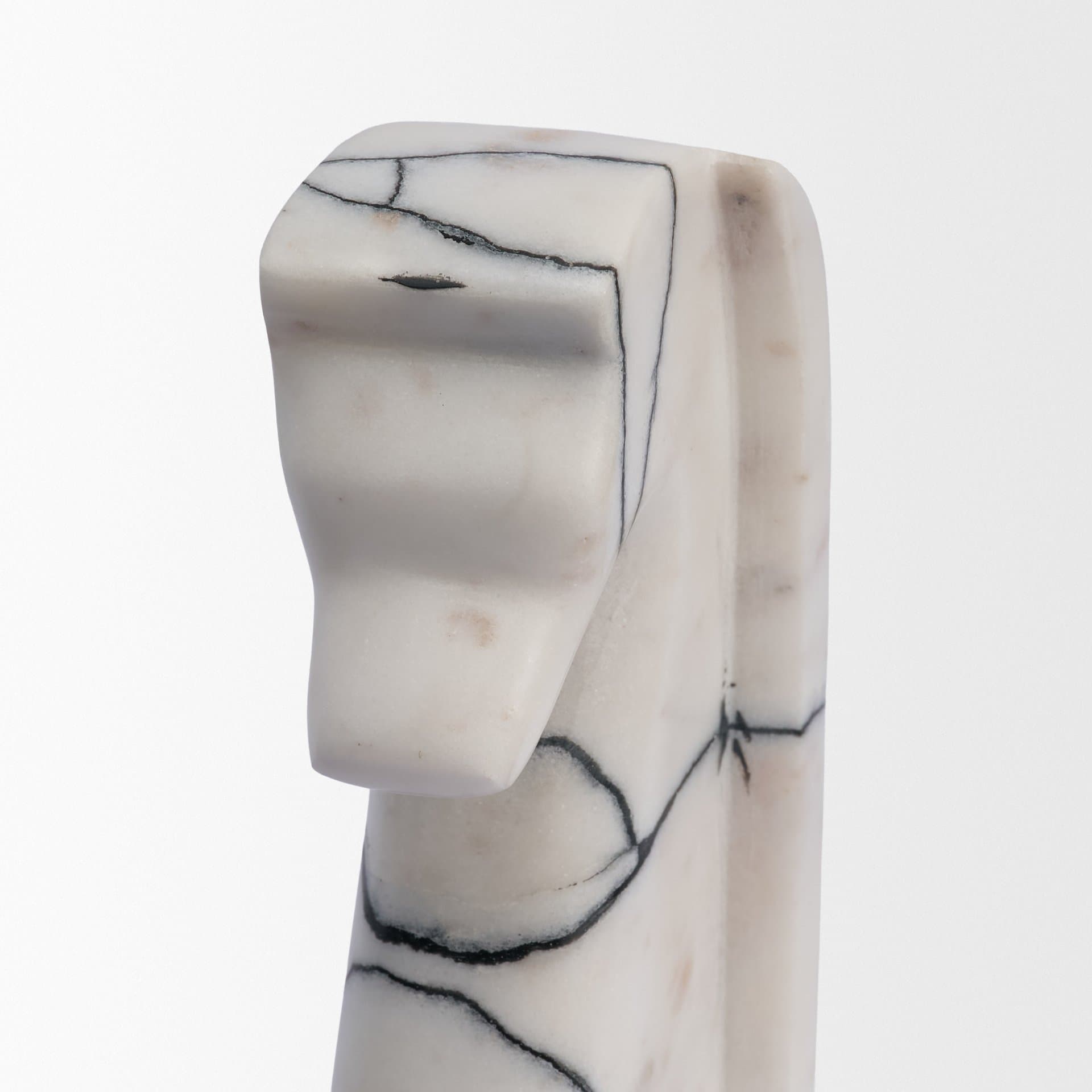 Cavalli Black and White Marble Horse Bookends — product photograph