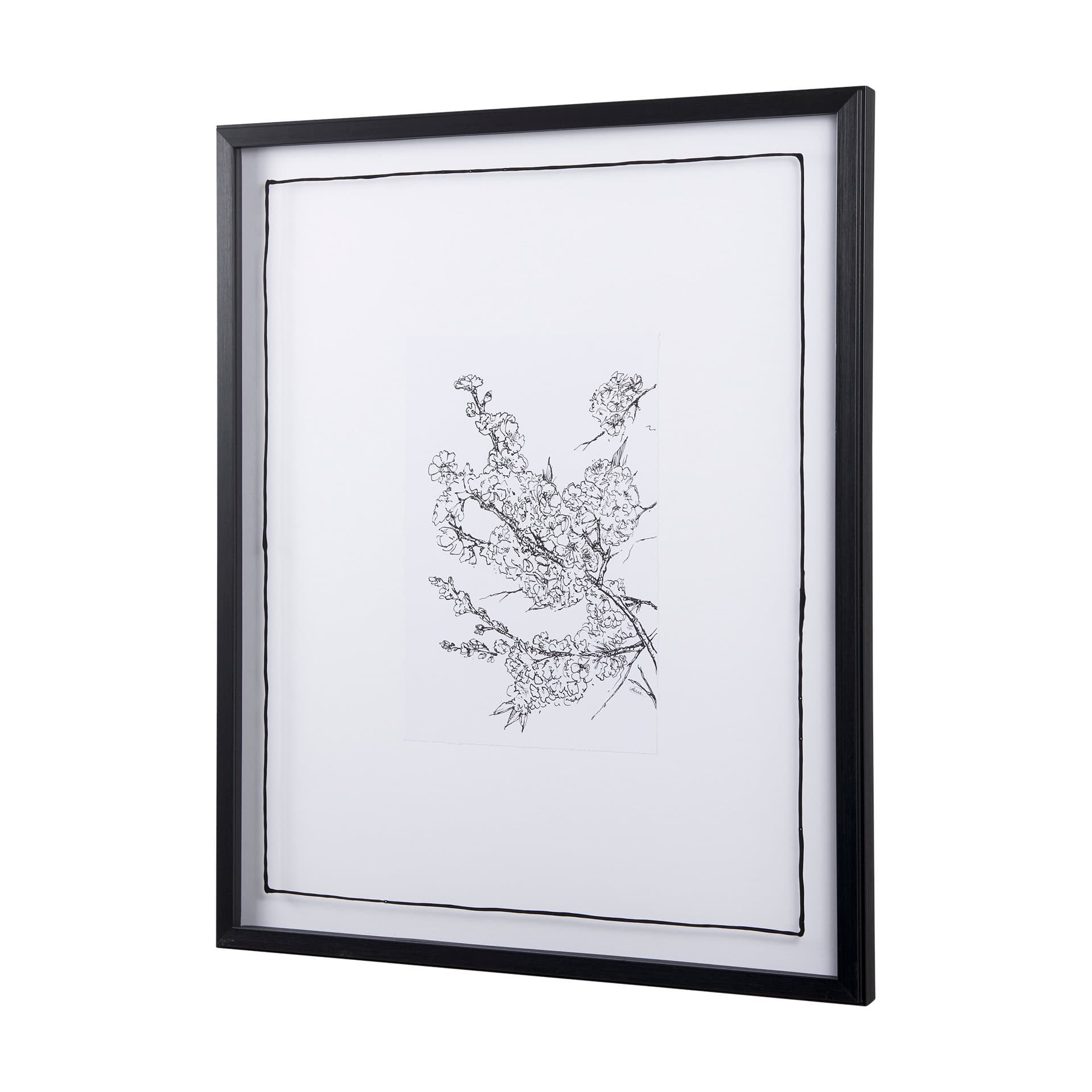 Spring Blooming V by Mercana Studio a Hand Embellished Textured Framed Art Print Matted under Glass — product photograph