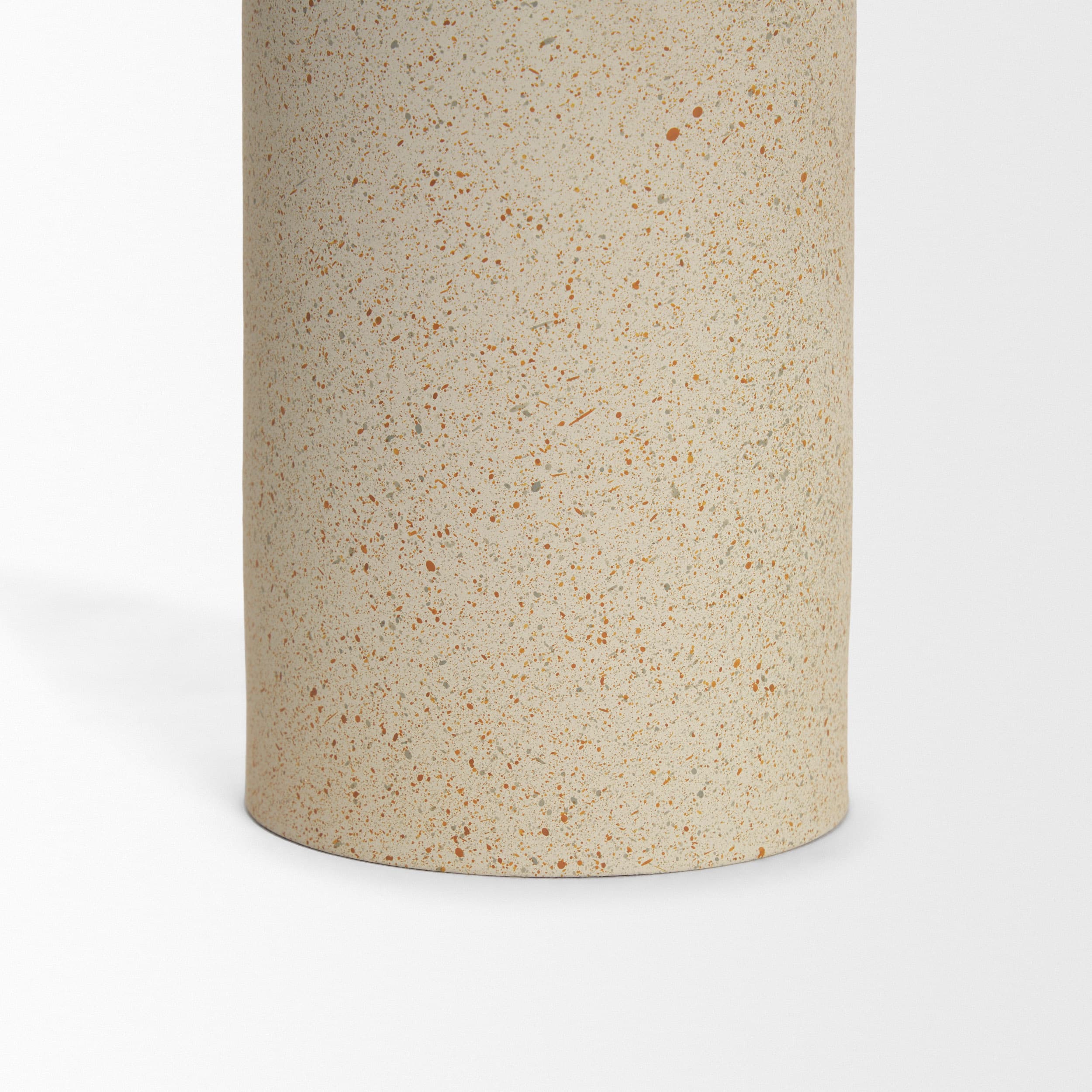 Qamra Tall Beige Textured Metal Pillar Candle Holder Candle Holder — product photograph