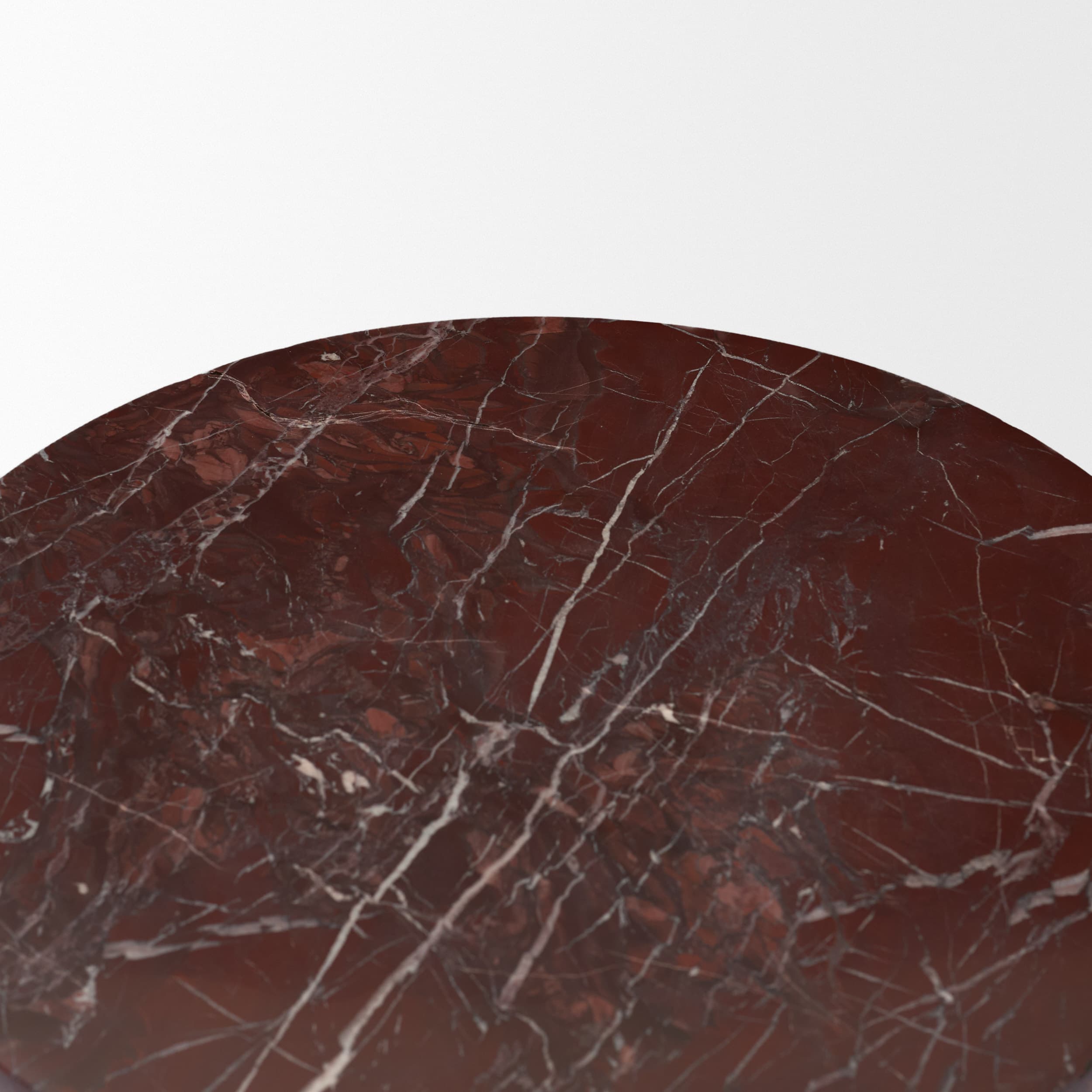Bellancia Rosso Red Levanto Marble Pedastal Side Table — product photograph