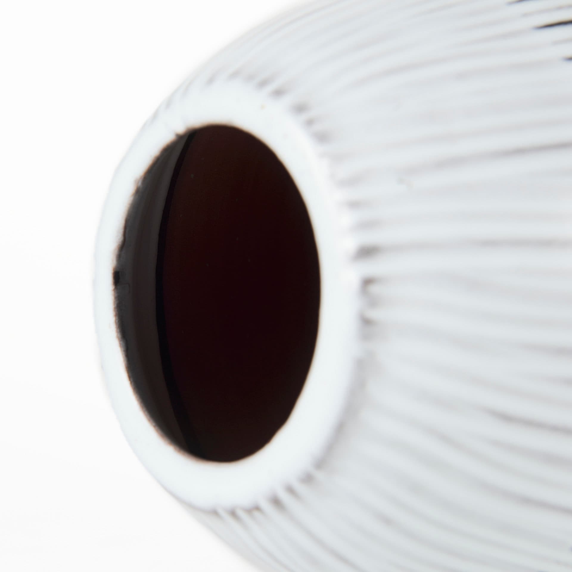 Tanami II Short Dark Brown/White Glazed Ceramic Vase — product photograph
